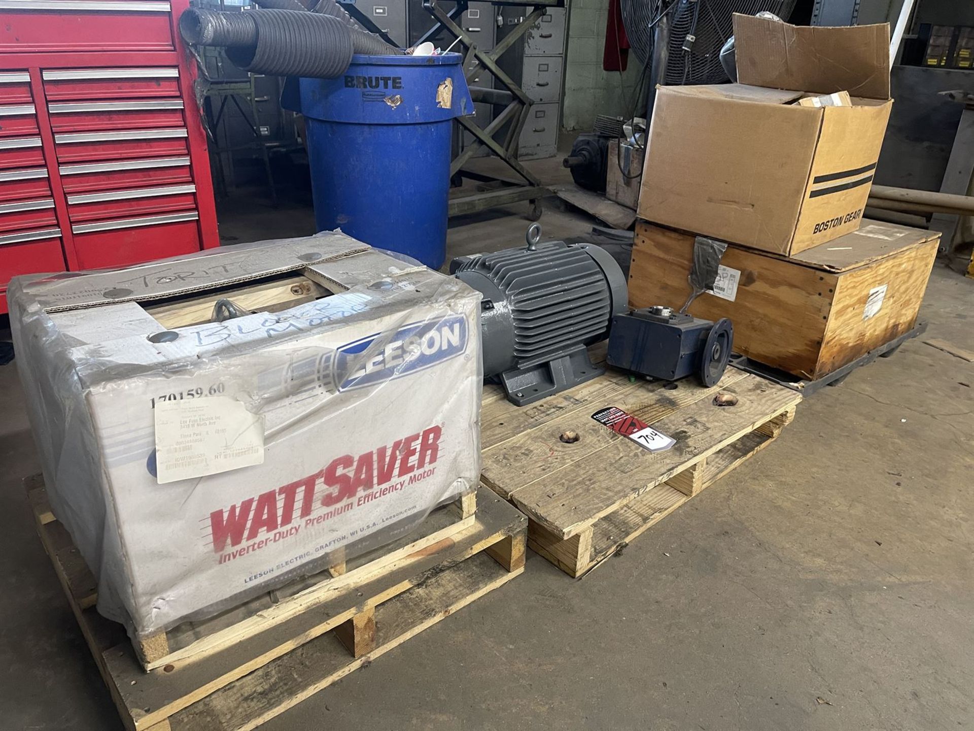 Lot of (3) Pallets w/ Assorted Motors and Gear Boxes