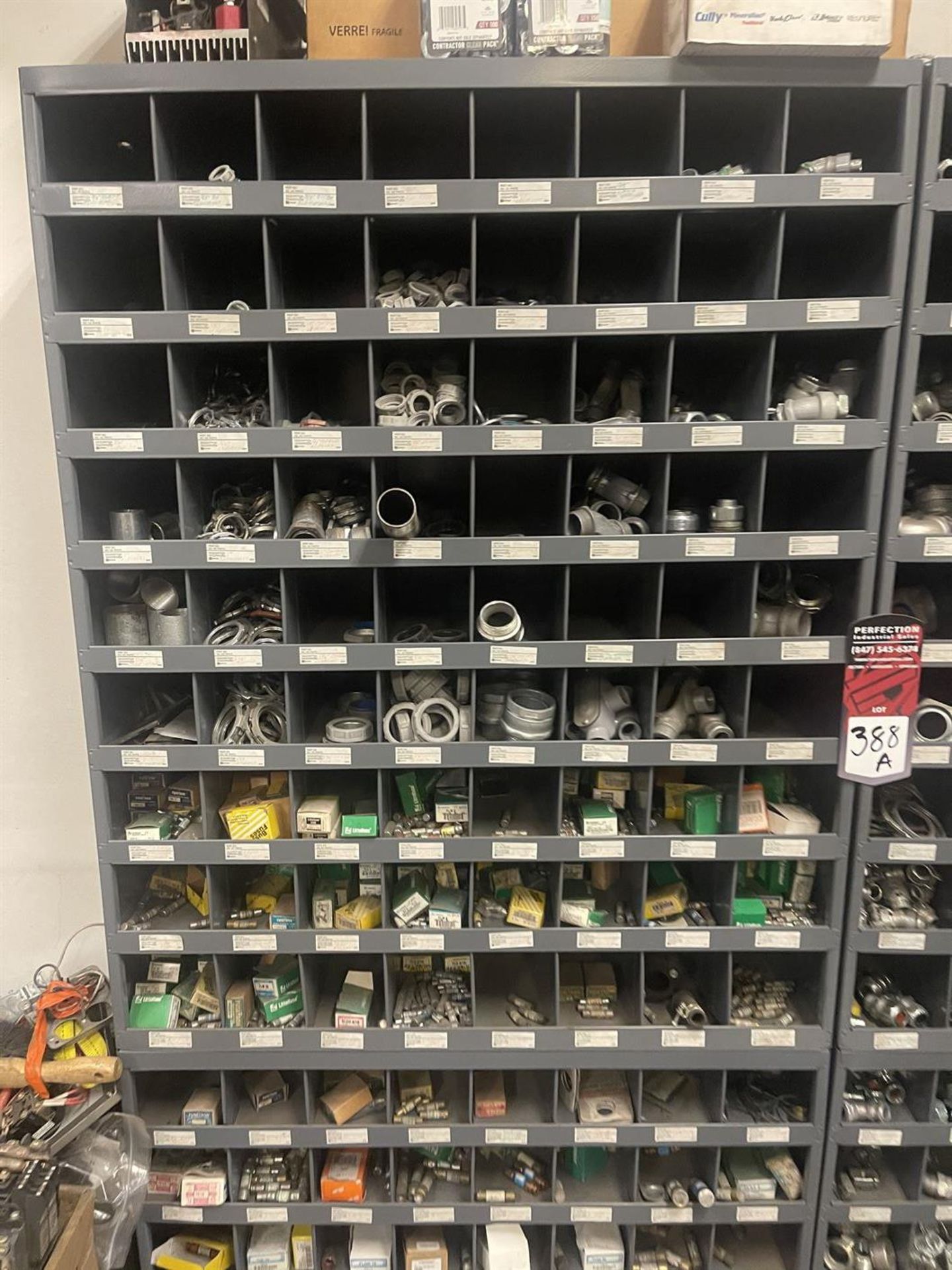 Parts Racks w/ Large Assortment of Fittings and Fuses - Image 2 of 5