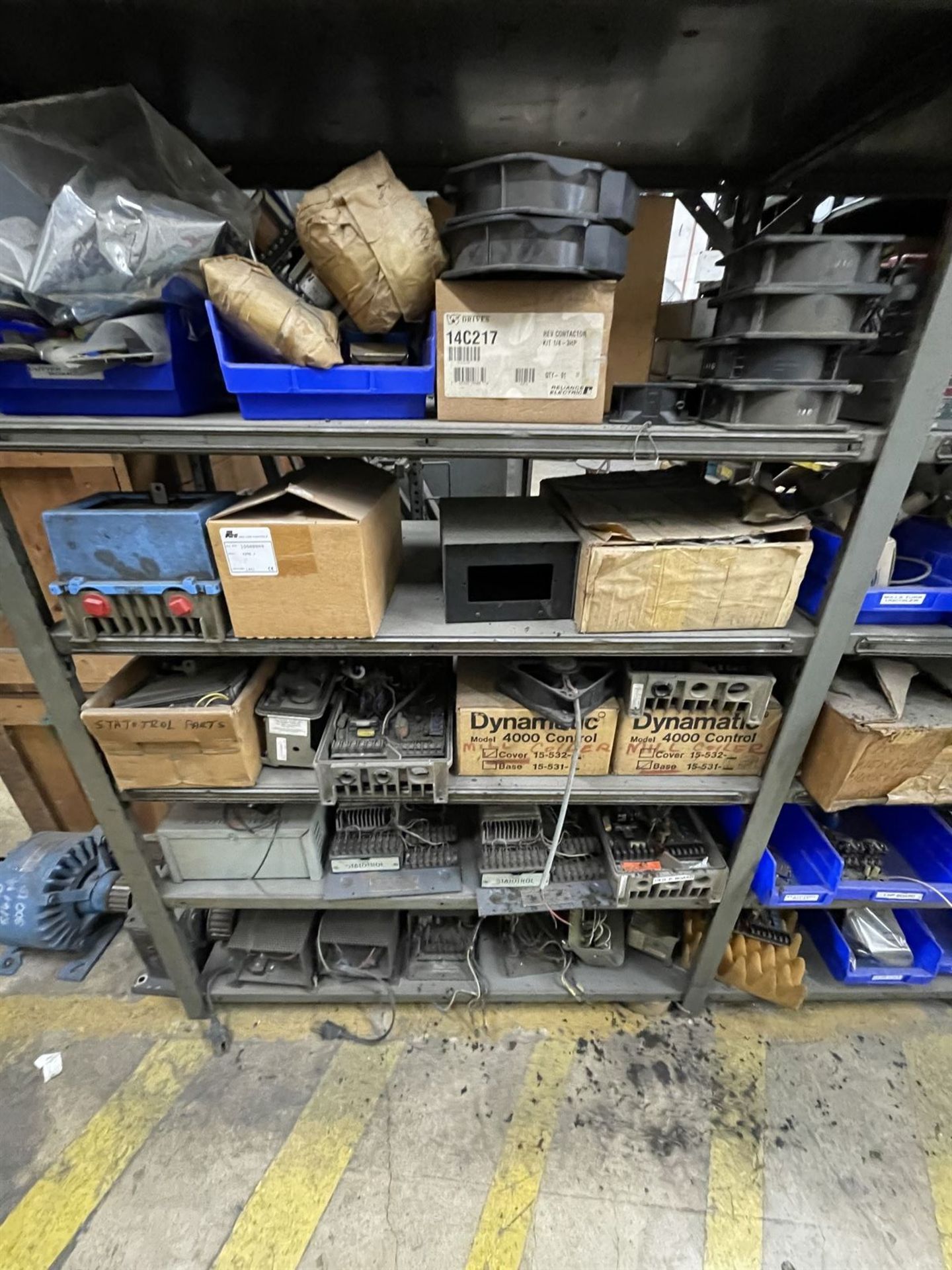 Lot of Shelving Units(2) w/ Assorted electronics (power supply's, relays, wire and sensors) - Image 5 of 6