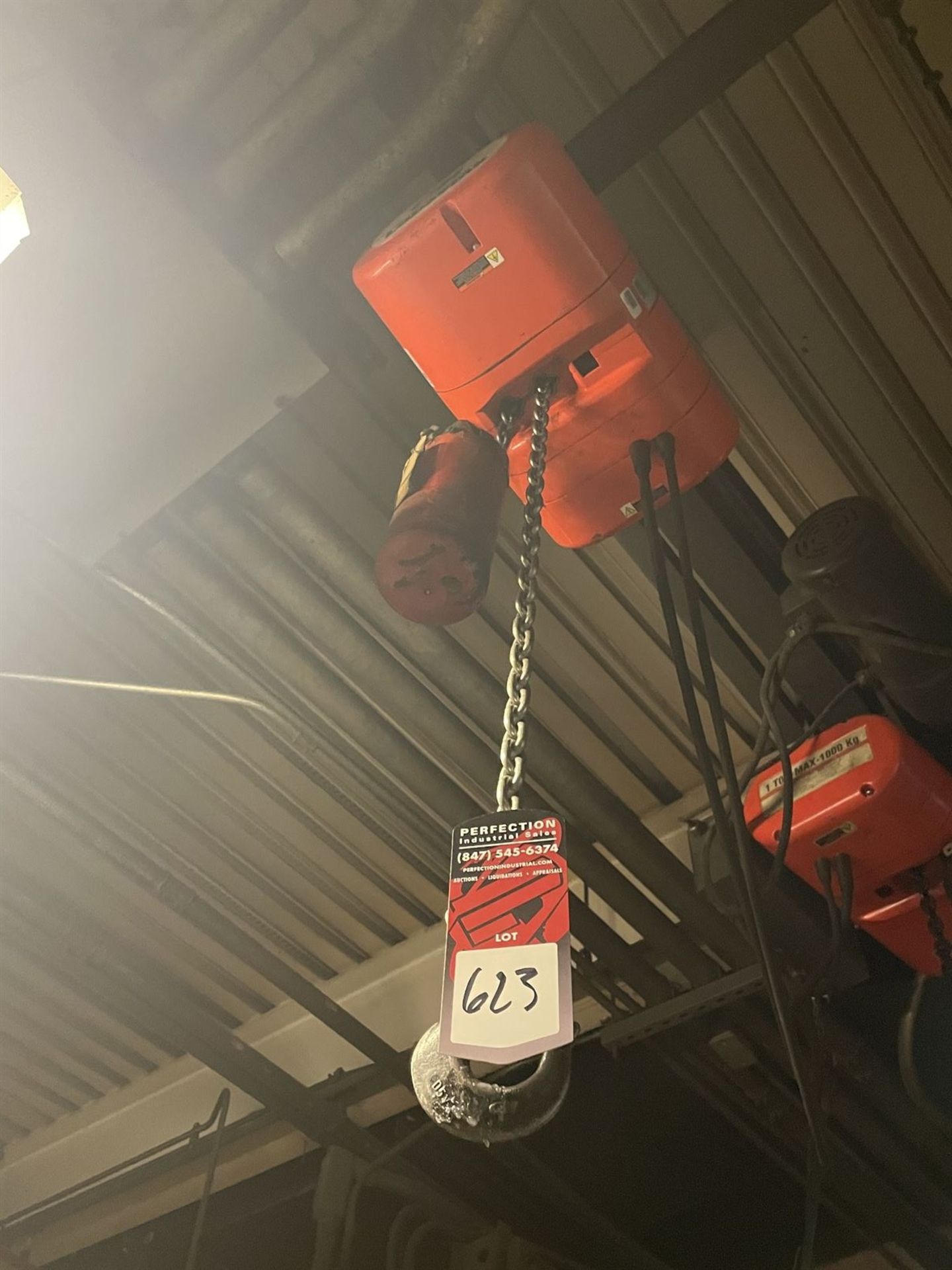 1 Ton CM Lodestar Electric Hoist w/ Pendant Control