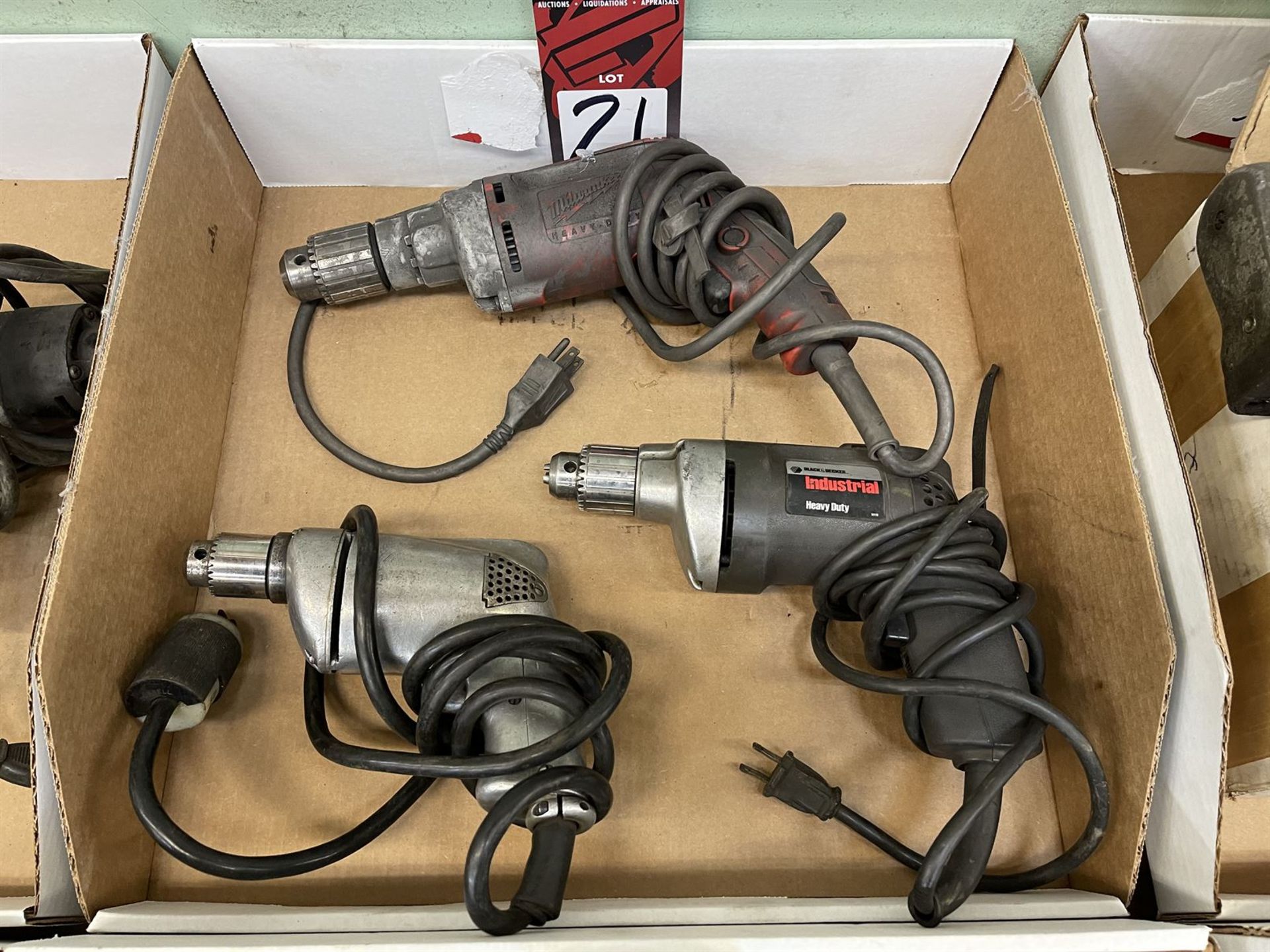 Lot Comprising BLACK & DECKER 1180 Drill, MILWAUKEE Hole-Gun Drill and Unknown Make Drill