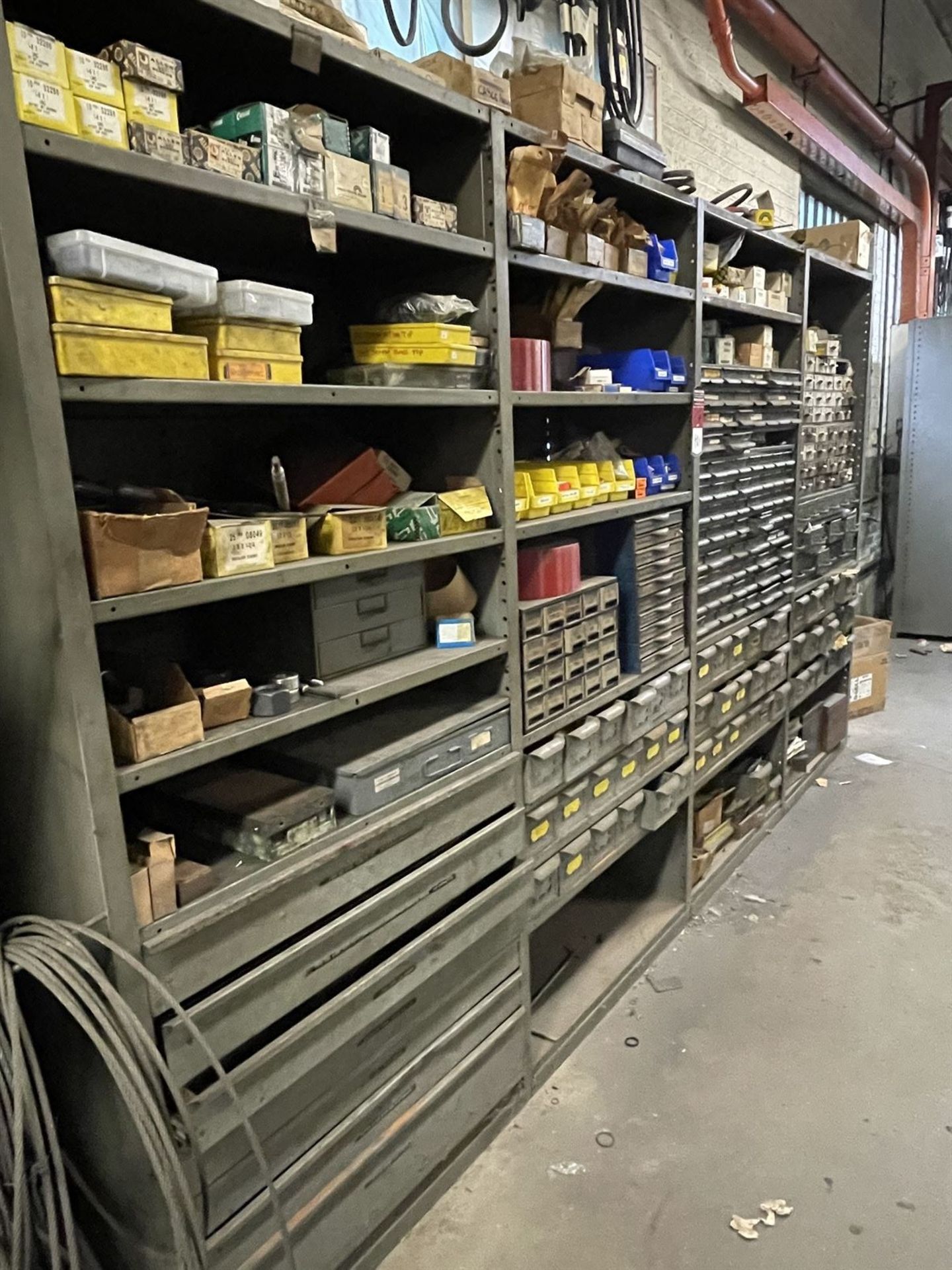 Lot of (4) Shelving Units w/ Assorted ball bearings, screws and metric keys - Image 2 of 10