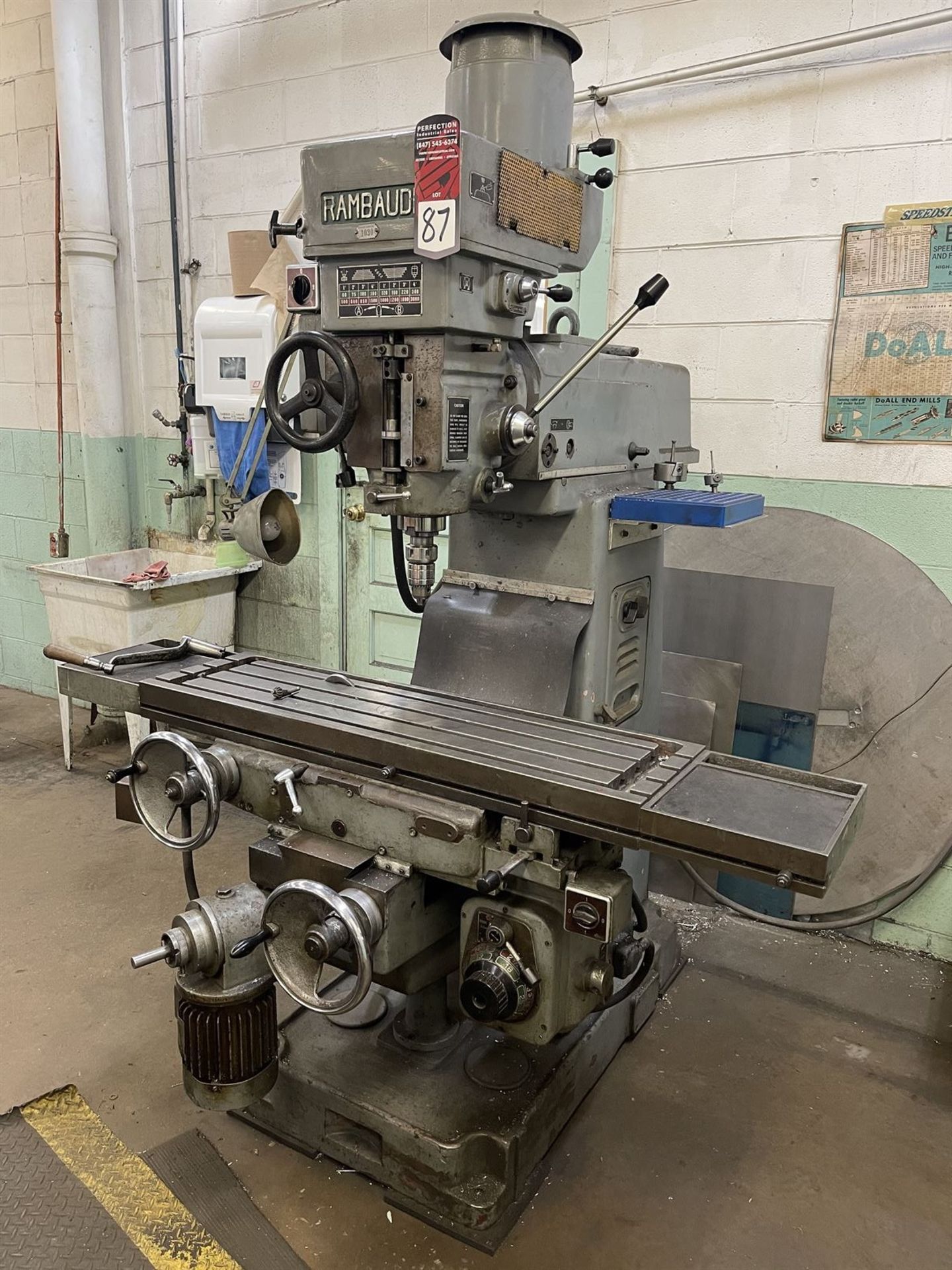 RAMBAUDI V3 Milling Machine, s/n na, 12" x 42" Table, 60-3000 RPM, Spindle Speed, Power Feed,