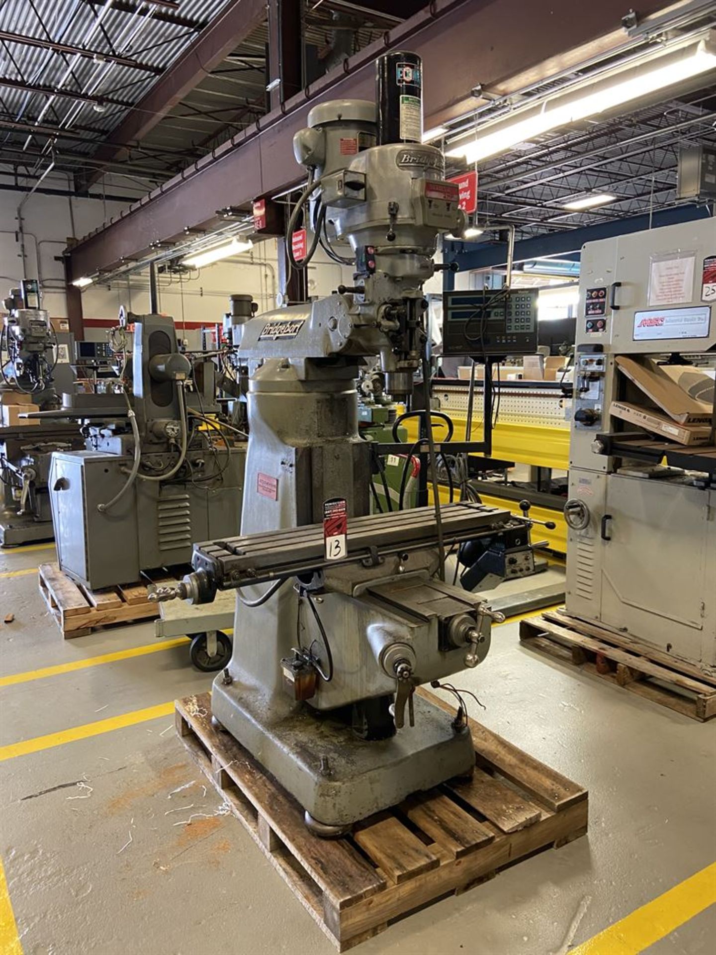 Bridgeport Series 1 Vertical Mill, 9x42 Tbl, 2 HP, Power Draw Bar, DRO, Power Table Feed, s/n