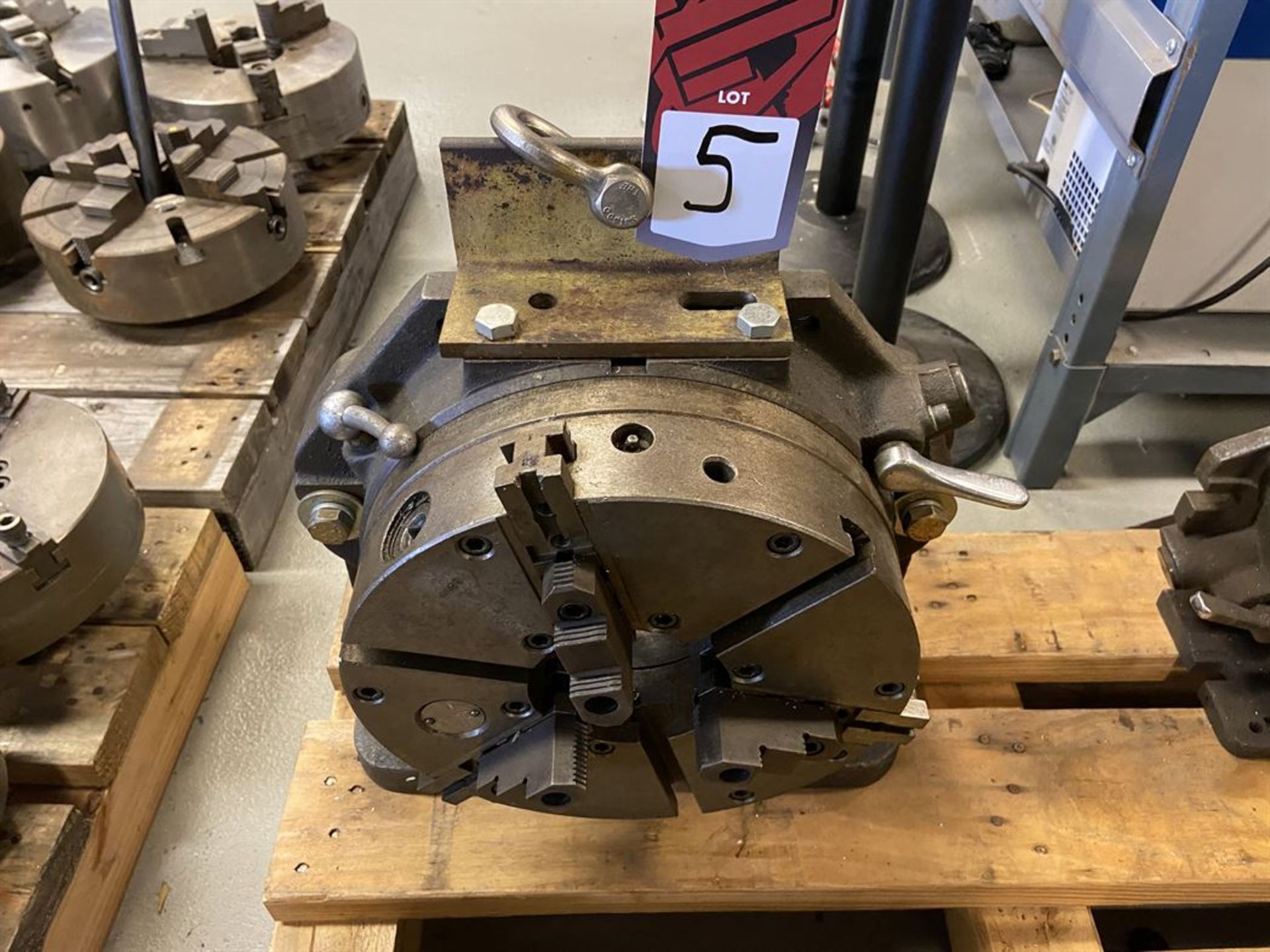 12" 3-Jaw Rotary Table on Rt Angle Mount