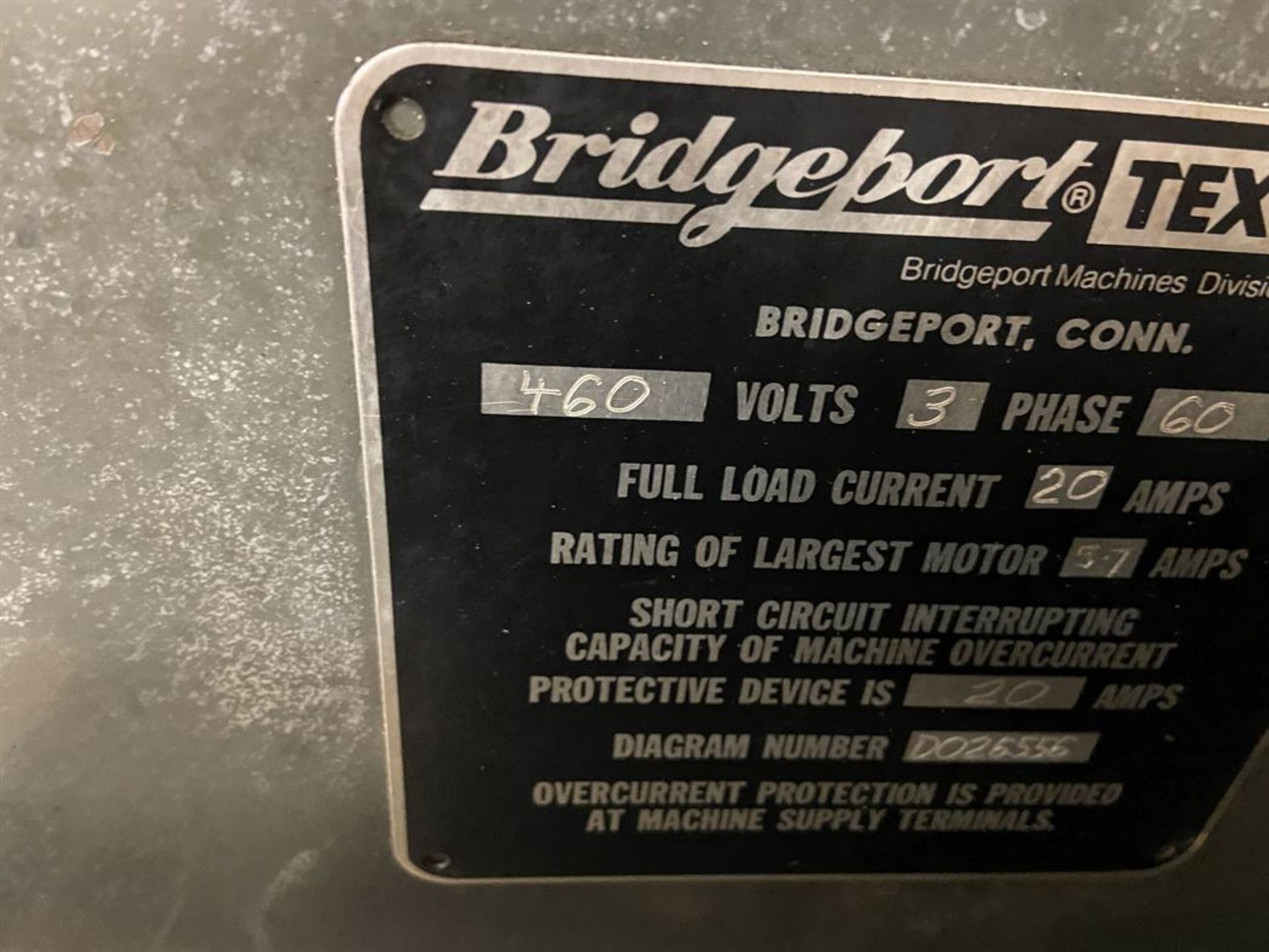 Bridgeport Series II Vertical Mill, 11x58 Tbl, 4 HP, Quill Feed, Power Knee, DRO, s/n DO26556 - Image 8 of 9