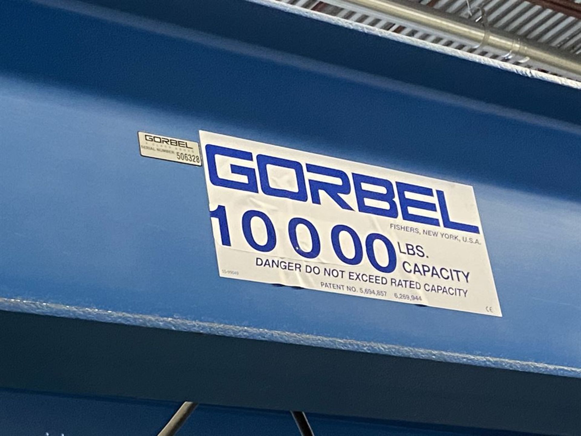 Gorbel 5T Traveling Gantry Crane, Coffing Hoist, 122" Between Uprights, 99" Under Beam, s/n 506328 - Image 5 of 5