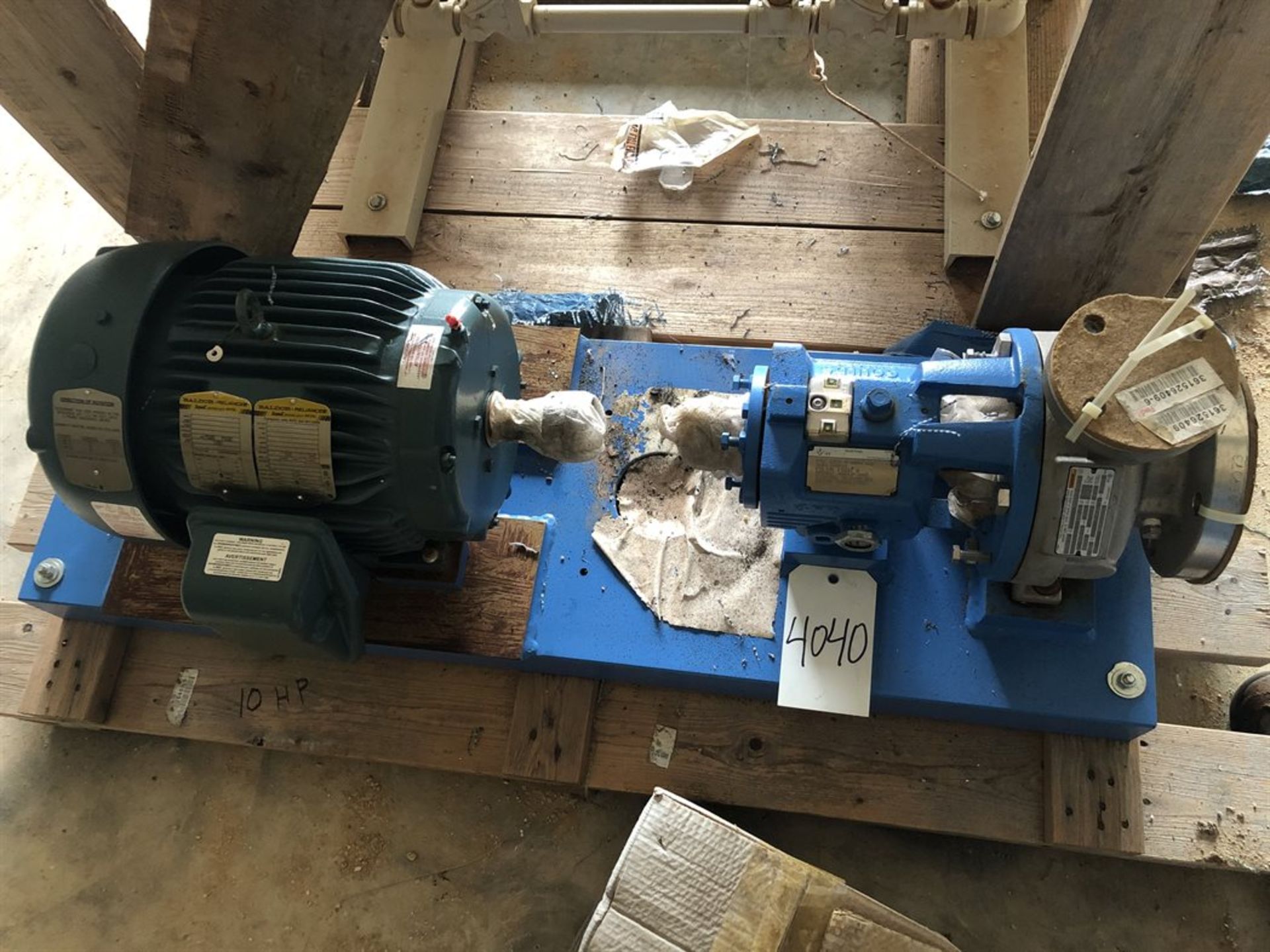 BALDOR 10 HP Electric Motor, w/ GOULDS Water Pump (Location: County Road)
