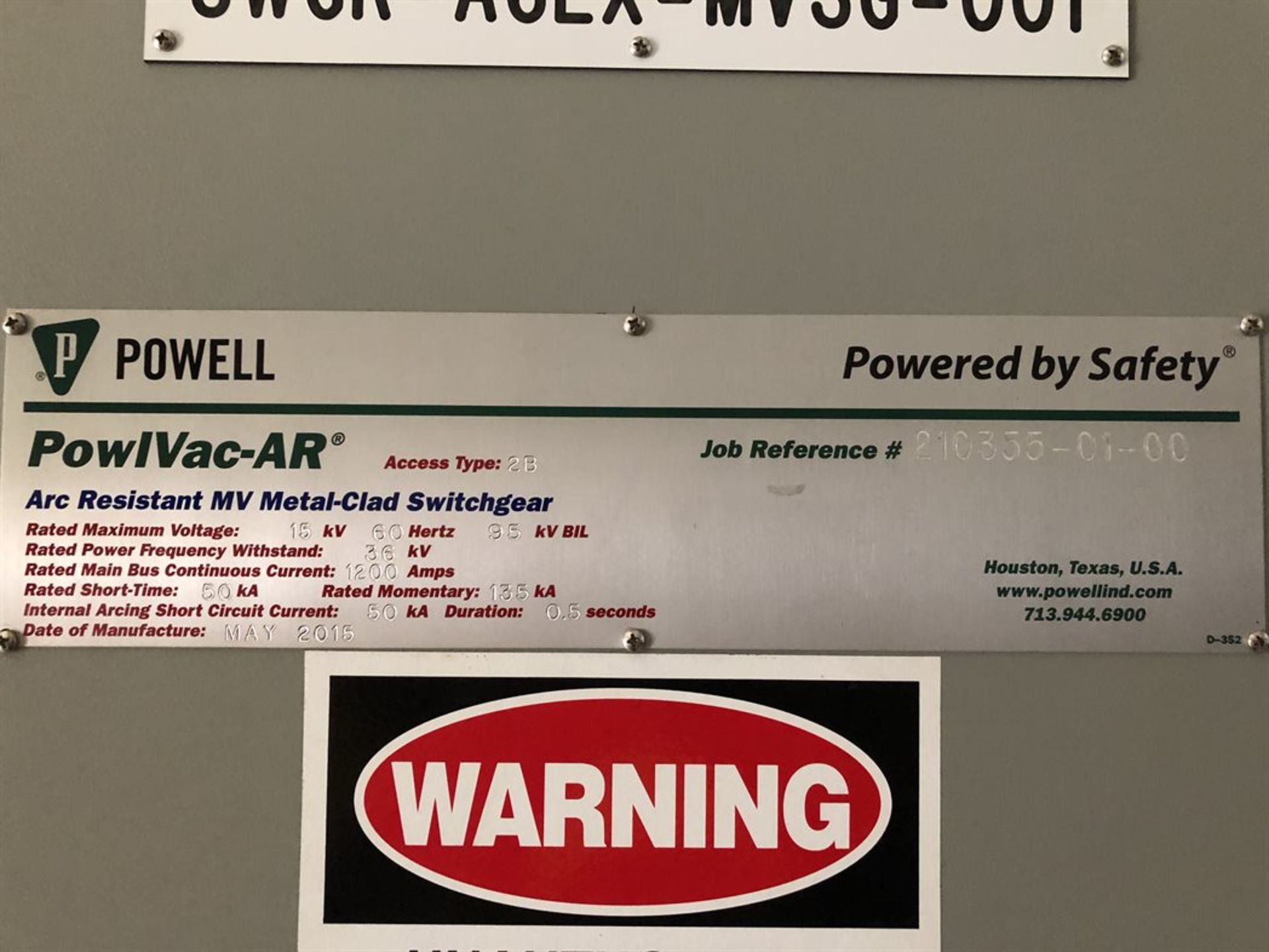 POWELL PowlVac-AR Arc Resistant MV Metal-Clad High Voltage (Motor Control Center) Switchgear, - Bild 8 aus 8