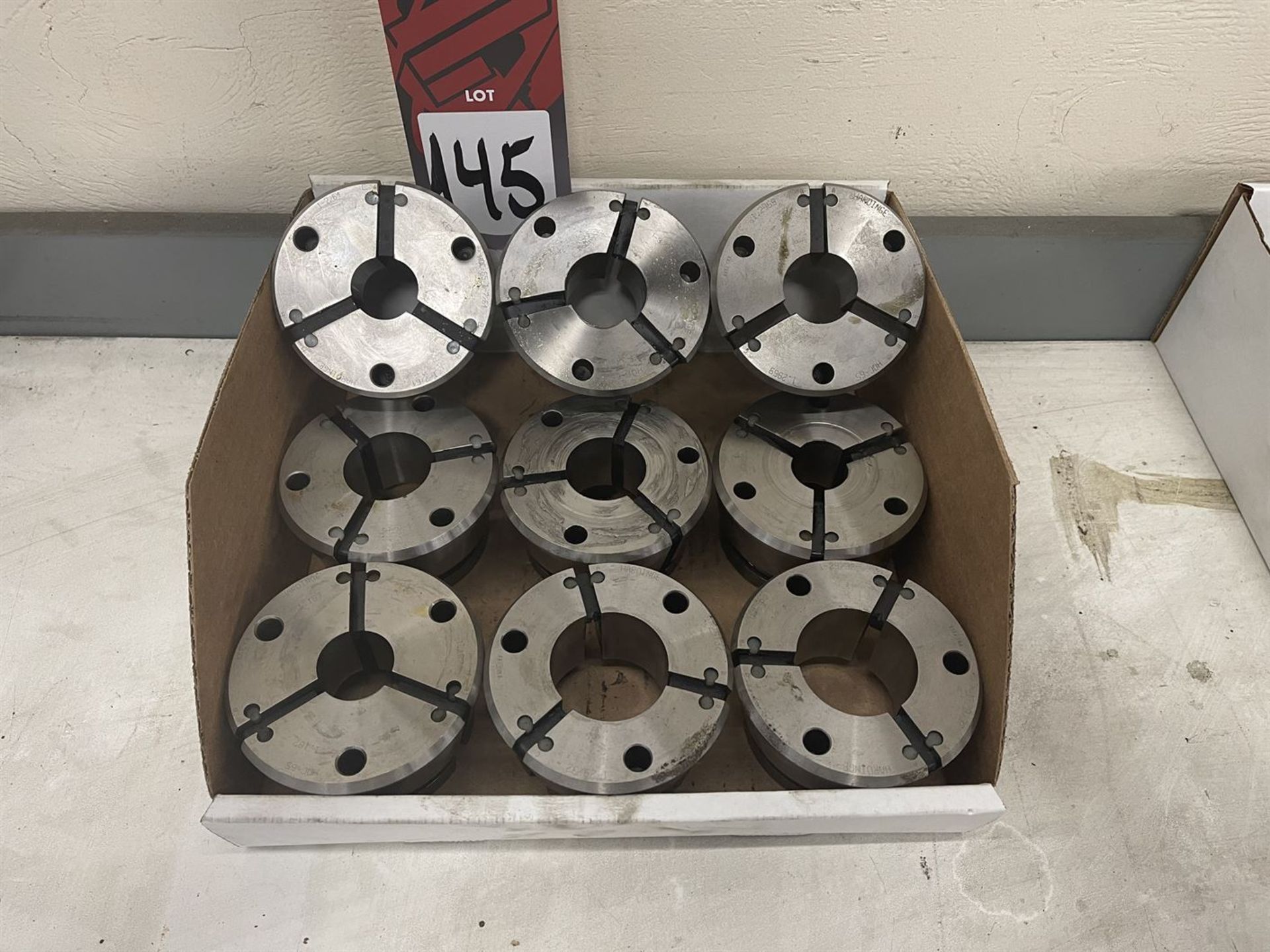 Lot of (9) HARDINGE HQC-65 Collet Chucks w/ Pads