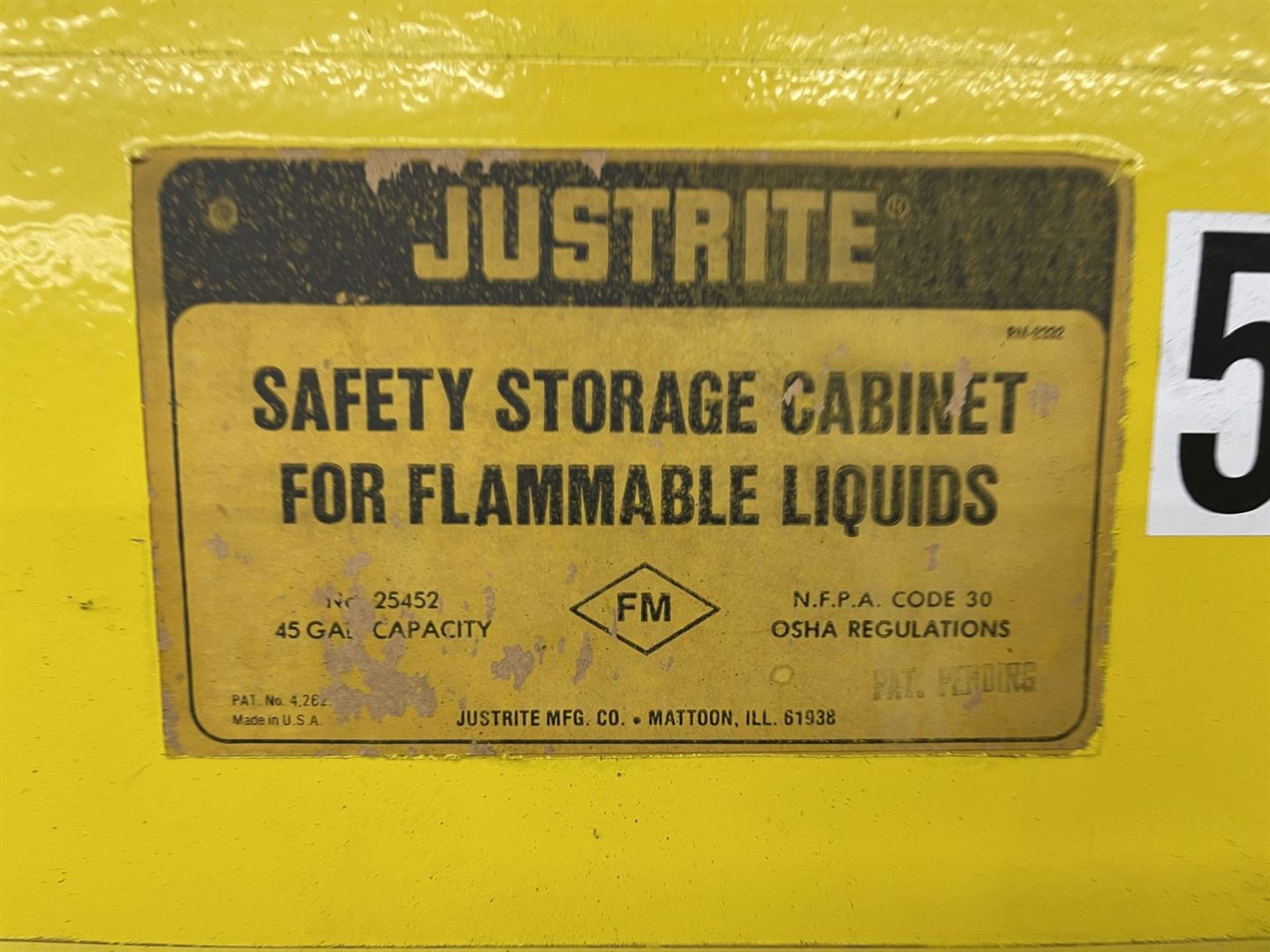 JUSTRITE 45 Gal Flammable Liquids Cabinet - Image 2 of 2
