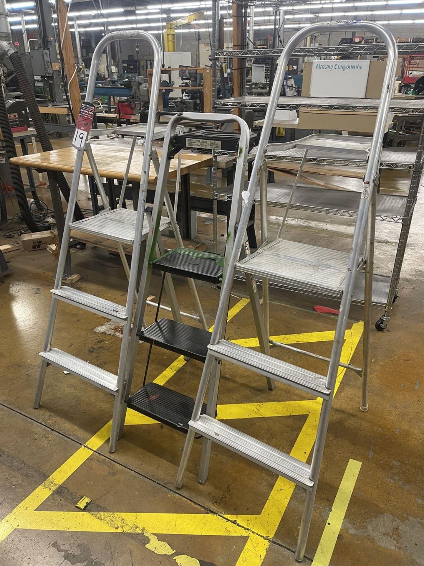 Lot of (3) 3-Step Aluminum Ladders