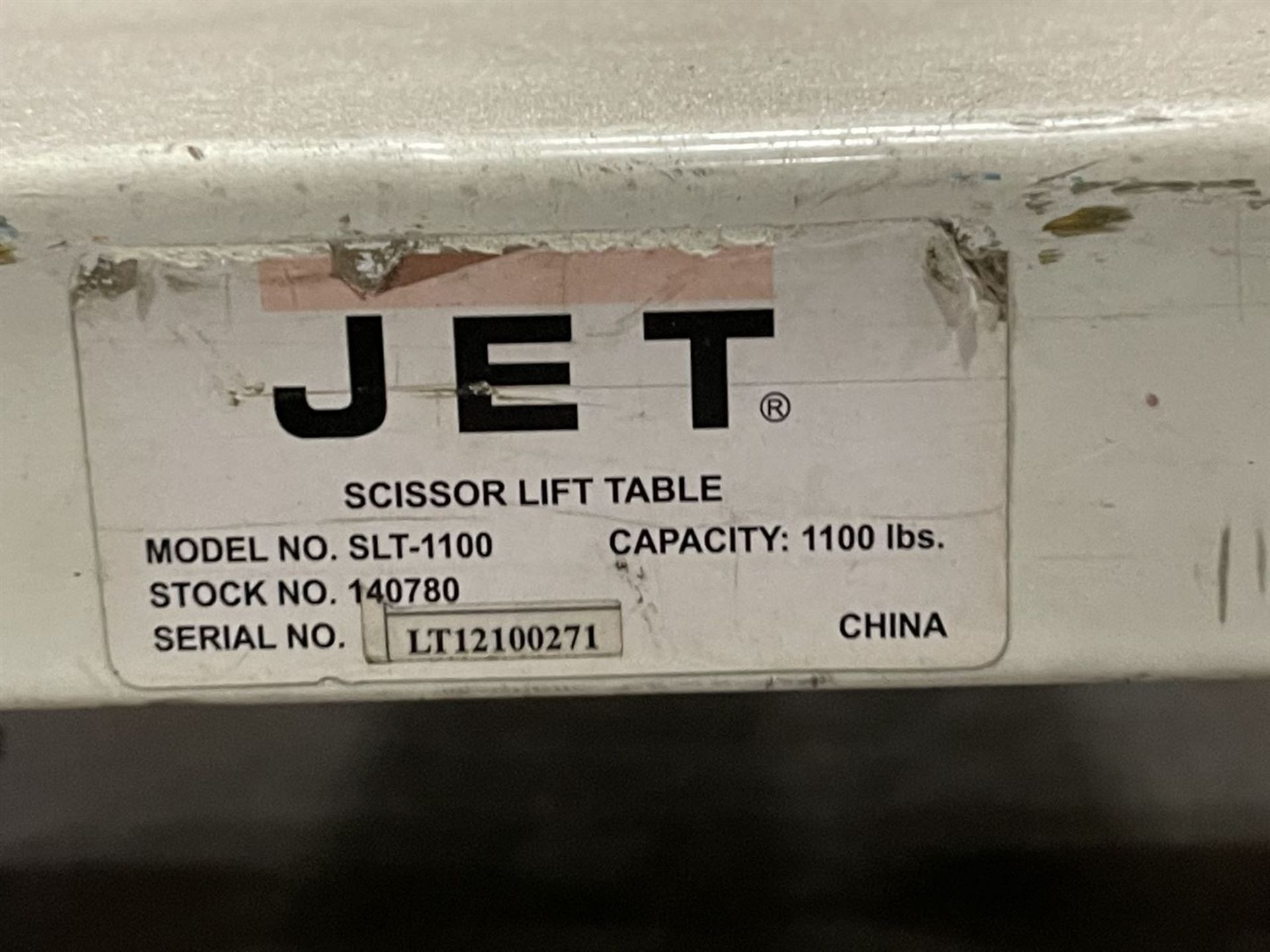 JET SLT-1100 Scissor Lift Table, 1100 Lb. Capacity - Image 3 of 3