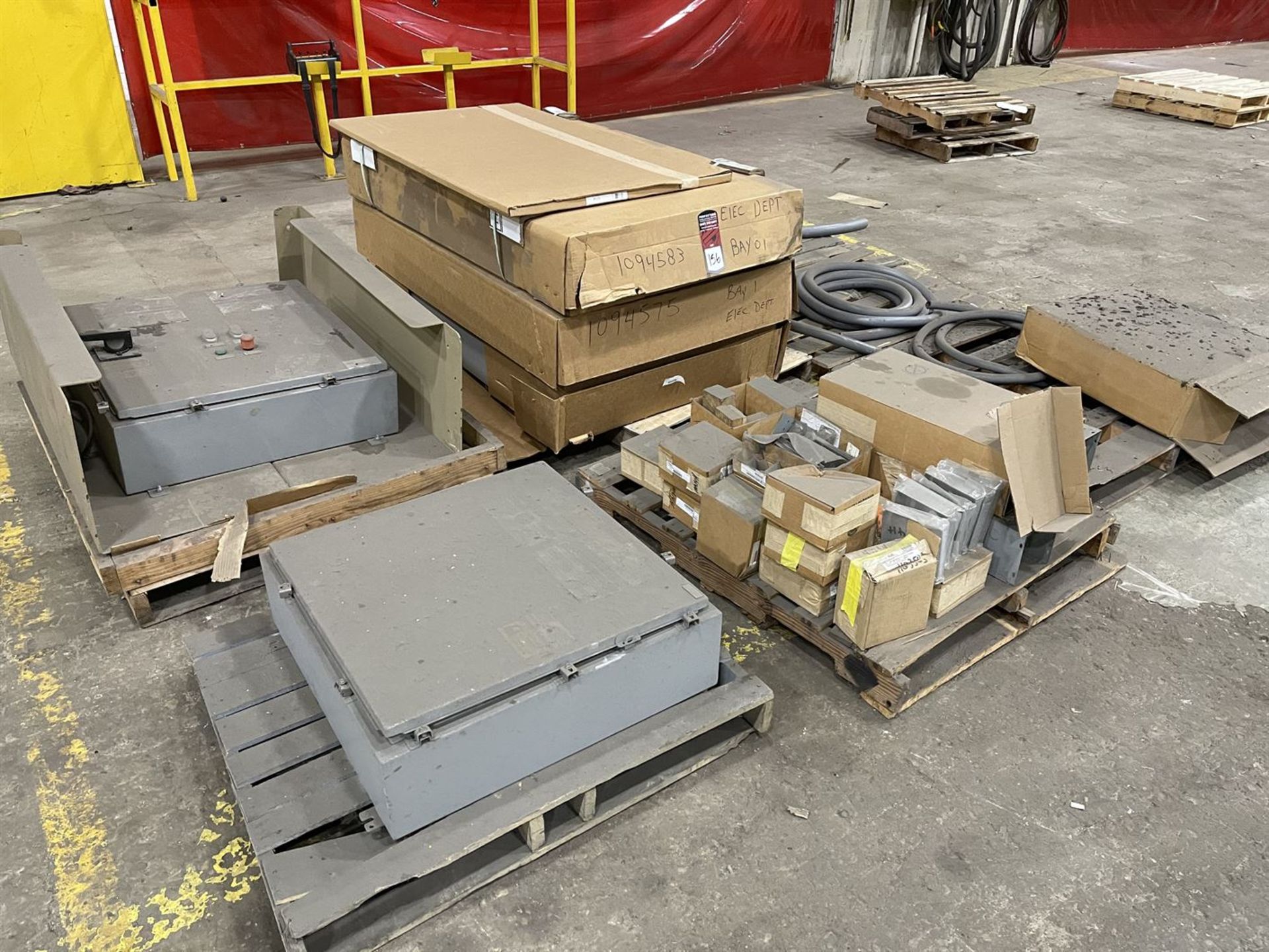 Pallet of Electrical Items Including Control Cabinet, WIEGMANN Enclosures and LIQUATITE