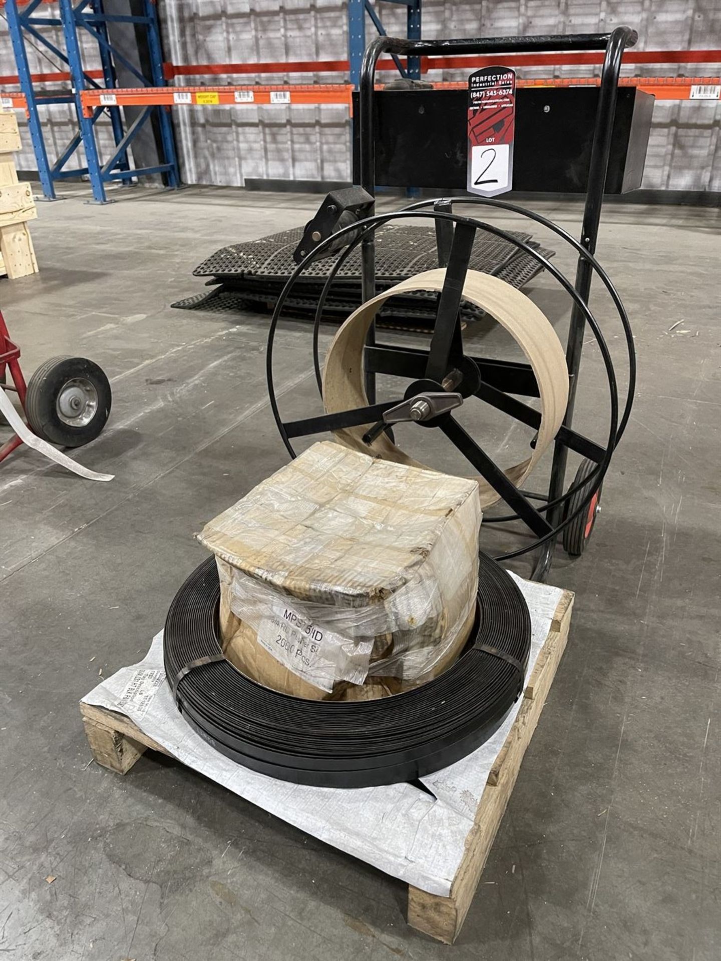 Banding Cart w/ Steel Banding Roll and FROMM P331 Auto Tensioner