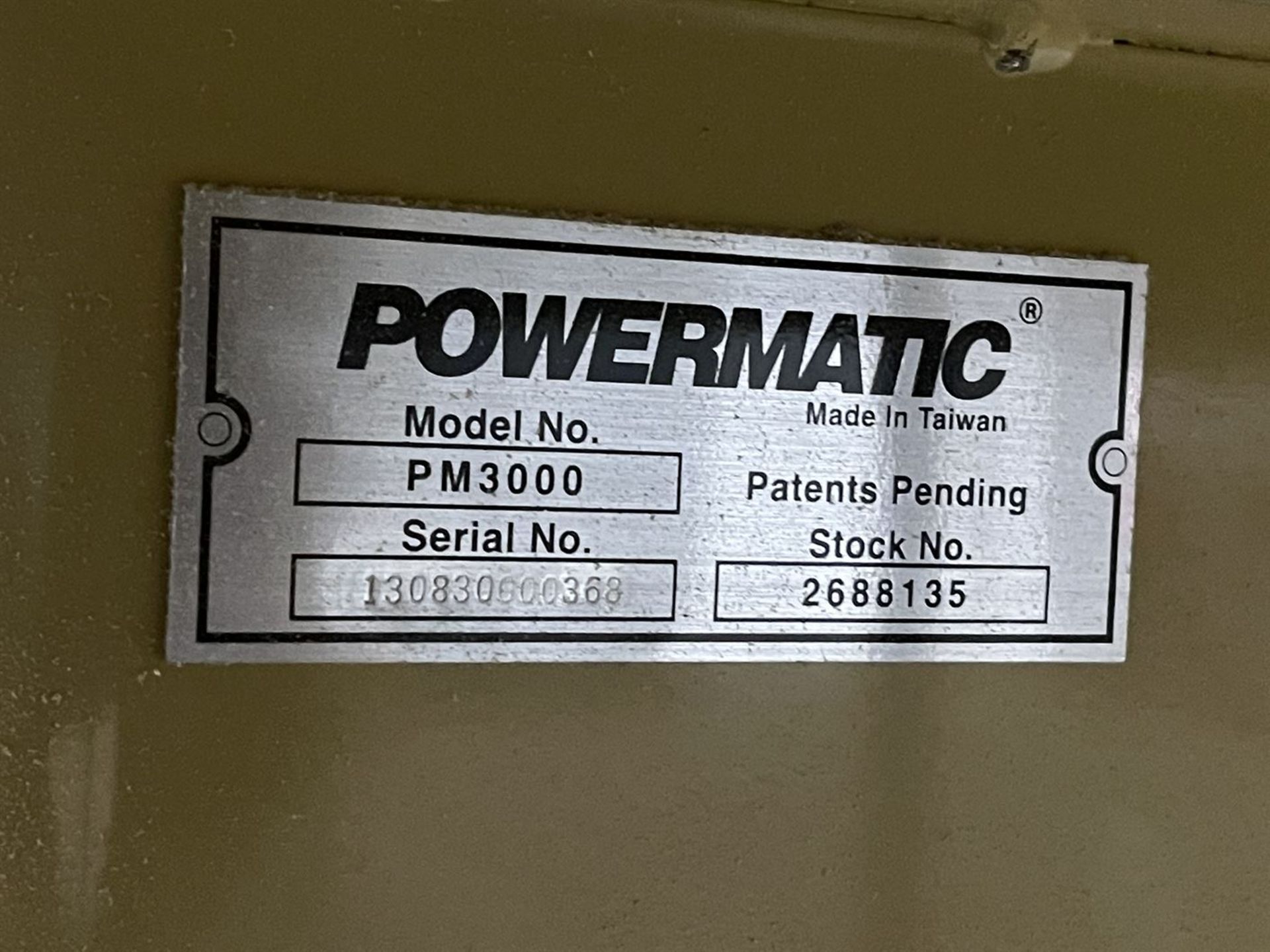 POWERMATIC PM3000 Table Saw, s/n 130830000368 - Image 4 of 4
