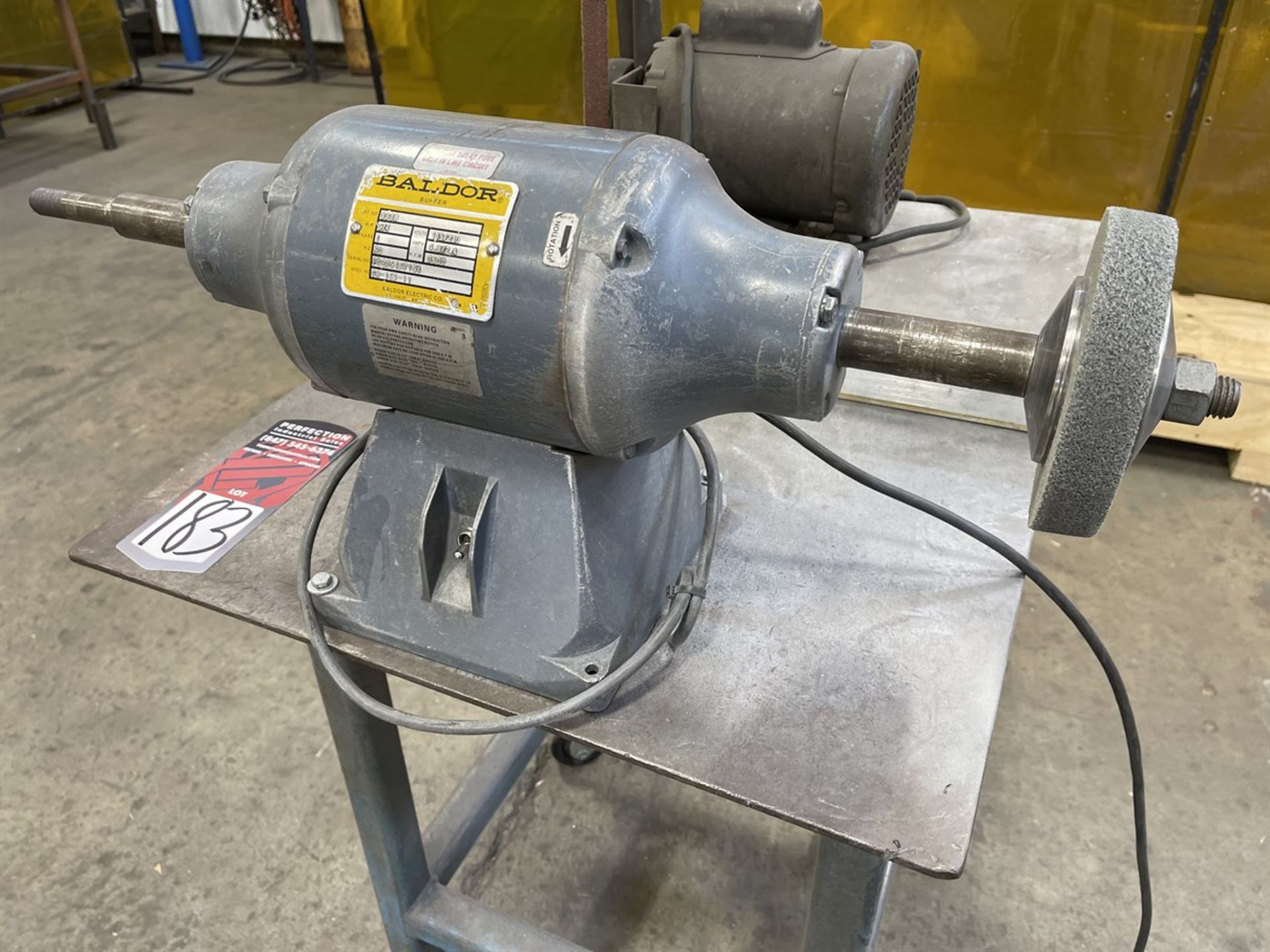 Grinding Cart w/ Baldor Bench Grinder and Kalamazoo 1" Belt Sander - Image 2 of 5