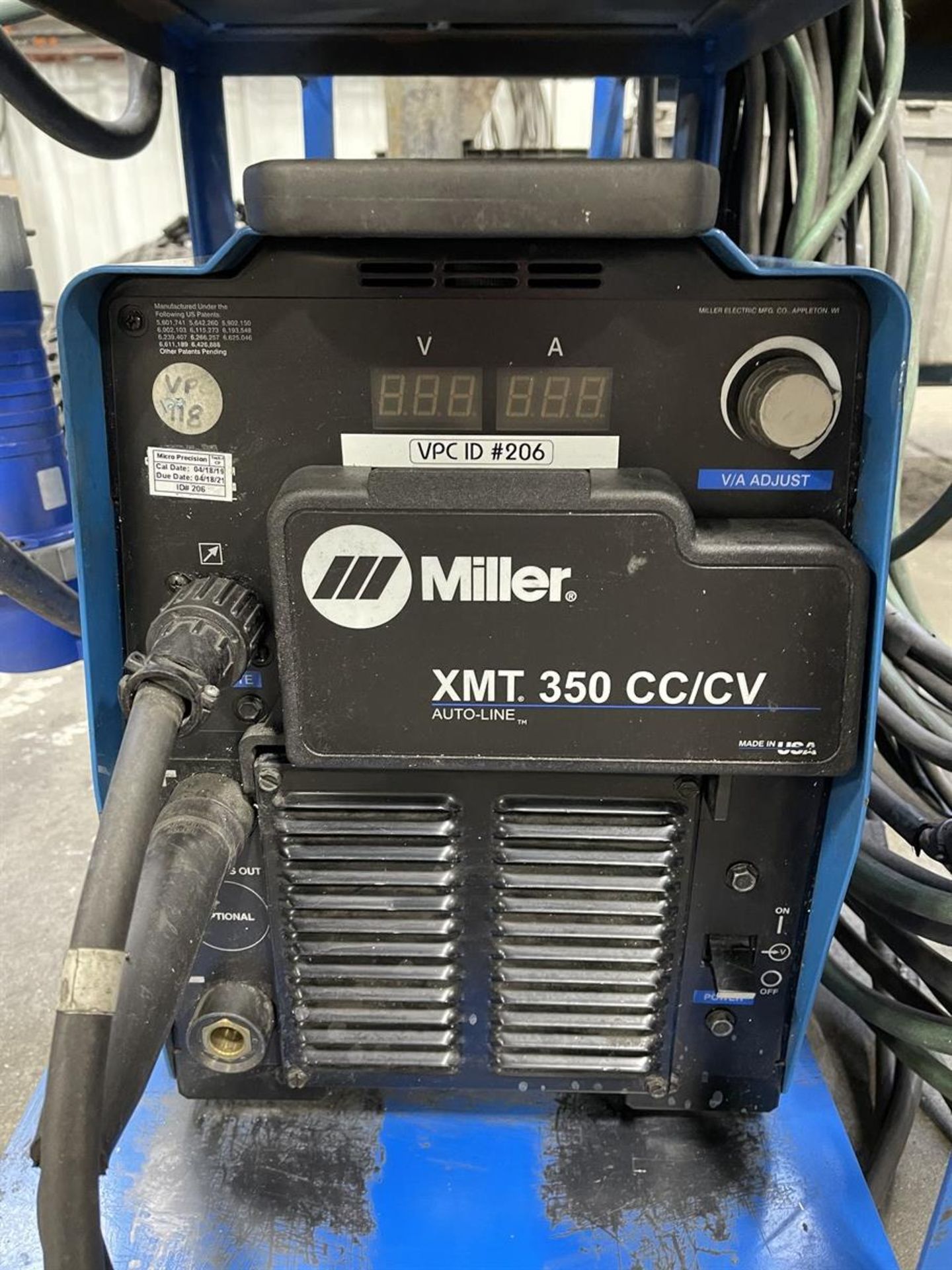 MILLER XMT 350CC/CV MIG Welder, s/n LH050856A, w/ Miller 24A Wire Feed - Image 3 of 5