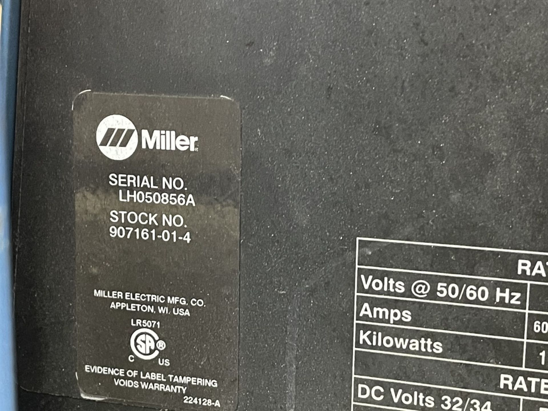 MILLER XMT 350CC/CV MIG Welder, s/n LH050856A, w/ Miller 24A Wire Feed - Image 4 of 5
