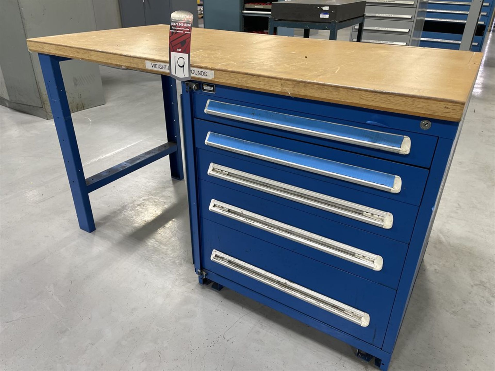 VIDMAR Wood Top Work Bench w/ Ball Bearing Cabinet Base