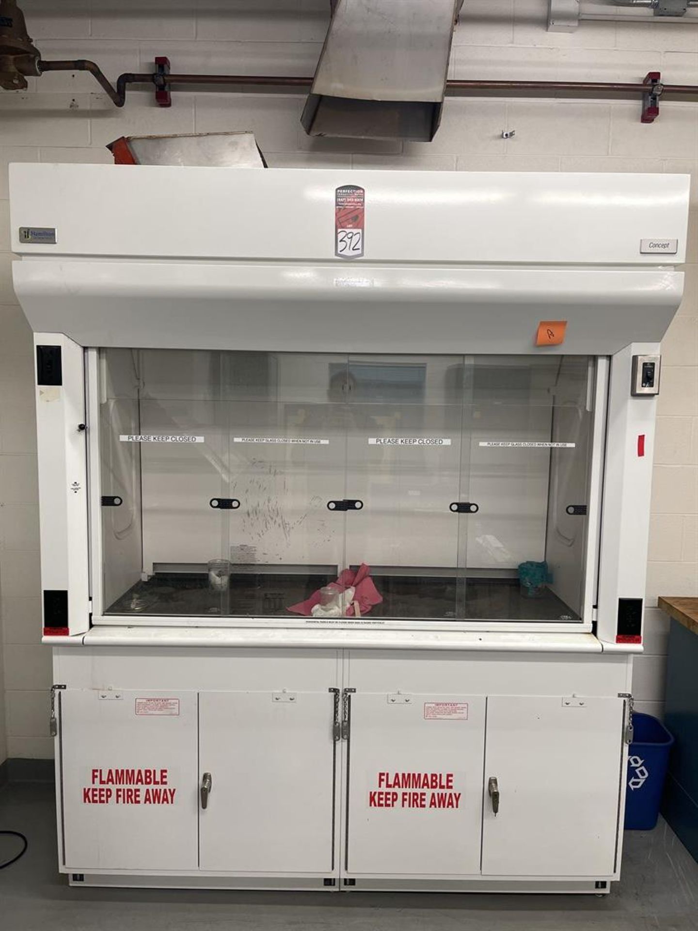 Hamilton Scientific Concept Vented Lab Fume Hood with Thermo Scientific 950S779I Fire Cabinet Base , - Image 2 of 4