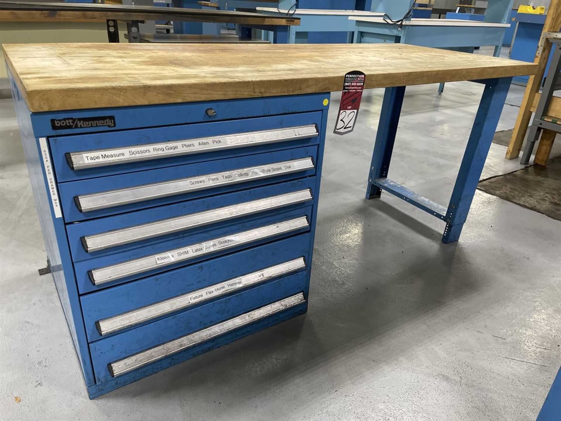 BOTT/KENNEDY Wood Top Work Bench w/ Ball Bearing Cabinet Base