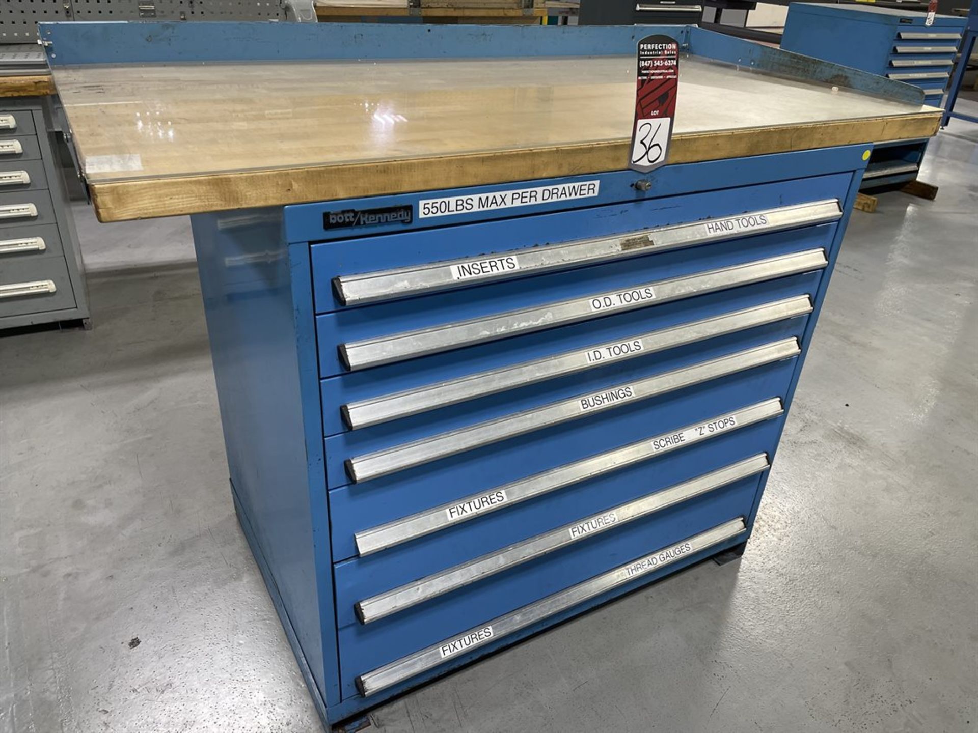 BOTT/KENNEDY Wood Top Work Bench w/ Ball Bearing Cabinet Base