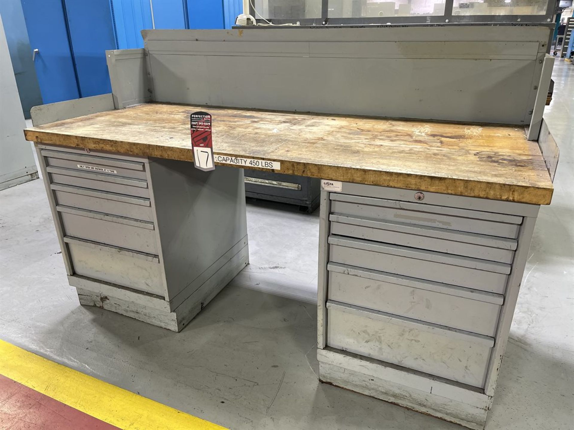 LISTA Wood Top Work Bench w/ Ball Bearing Cabinet Base