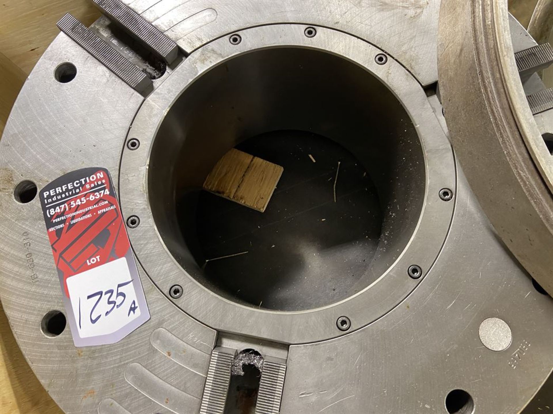 26" 3-Jaw Power Chuck with 12" Hole and backing Plate. - Image 2 of 5