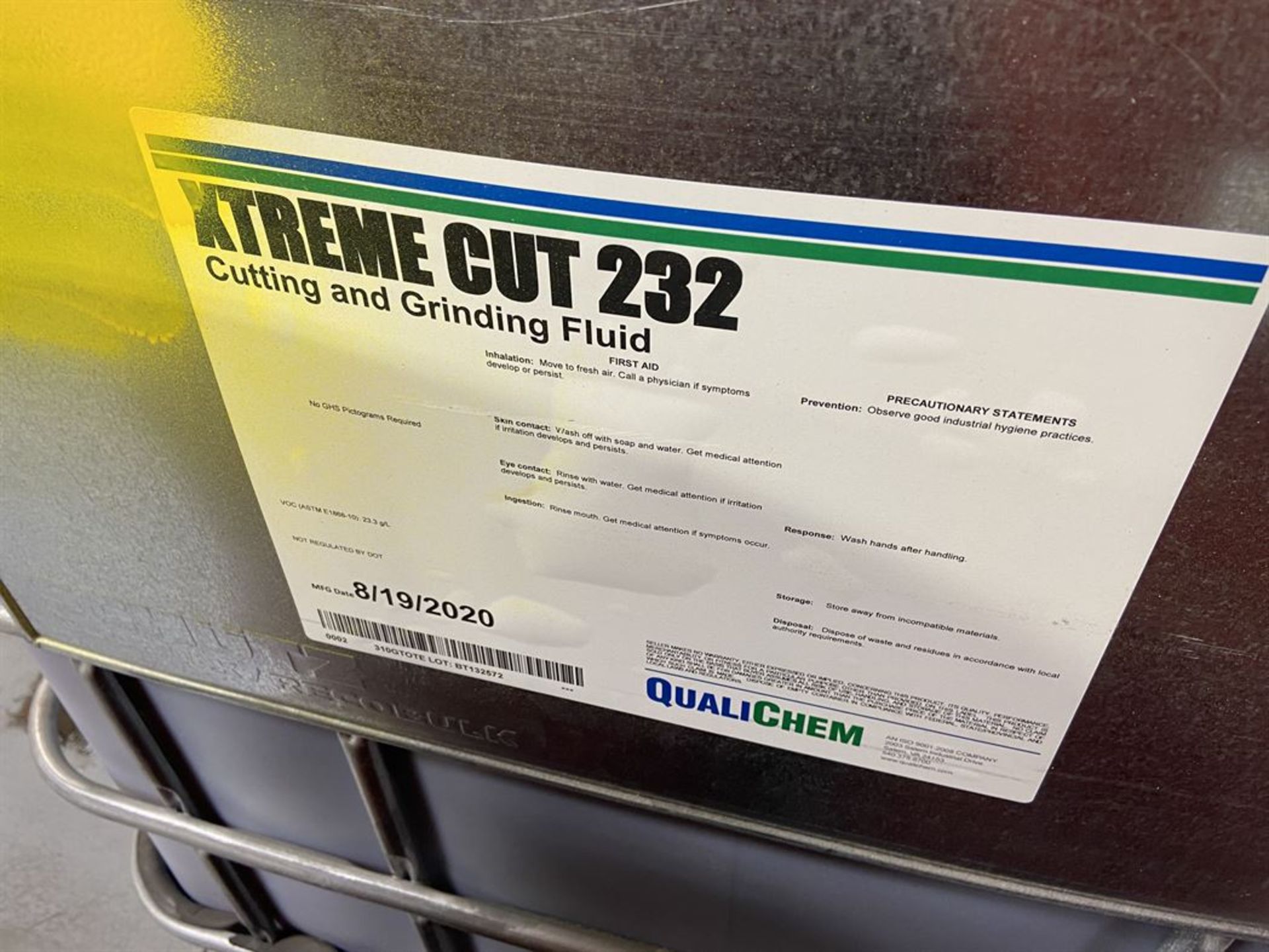(1) Unopened Tote of Xtreme Cut 232 Grinding and Cutting Fluid - Image 2 of 2