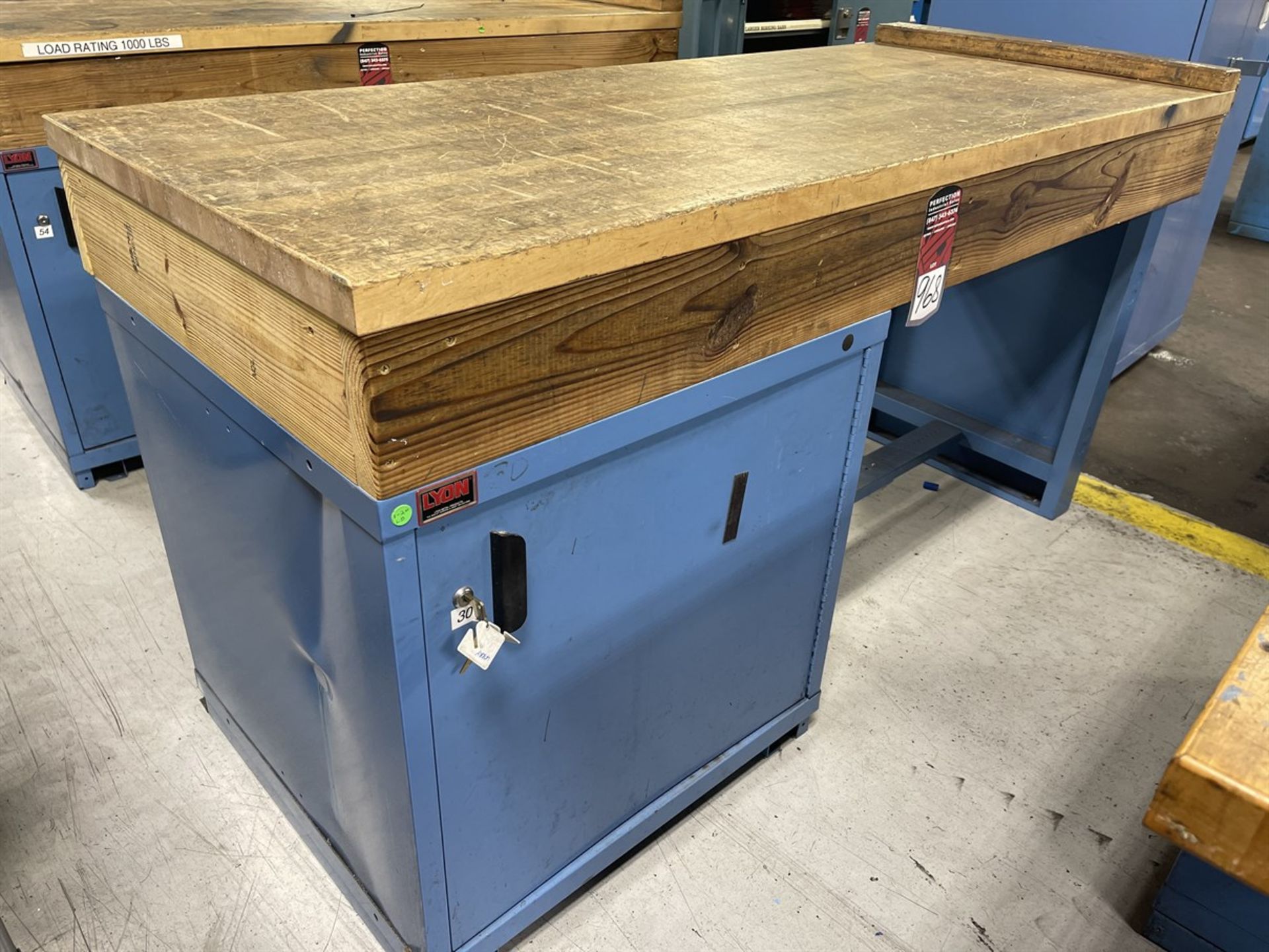 LYON Wood Top Work Bench w/ Tool Cabinet Base