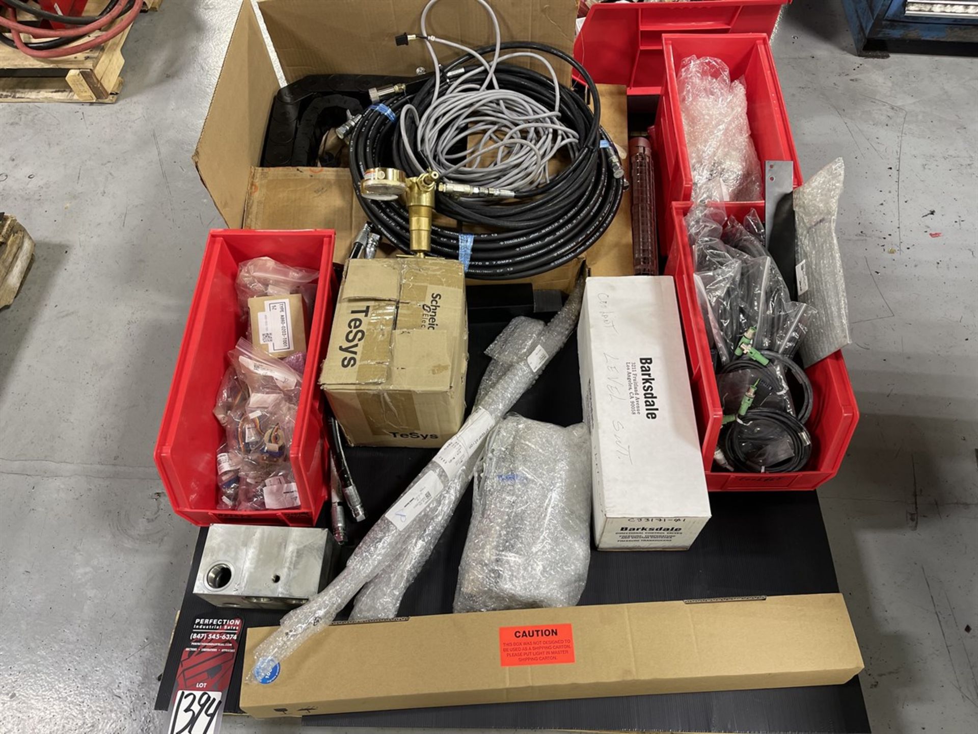 Lot of (2) Pallets of Bearings, Pressure Gages, Hydraulic Hoses, Switches and Communication Cable - Image 2 of 3