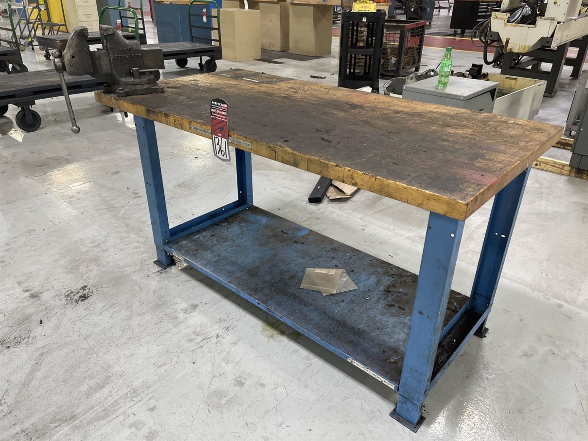 Wood Top Work Bench, 30" x 60" w/ Reed No. 1C 3.5" Bench Vise