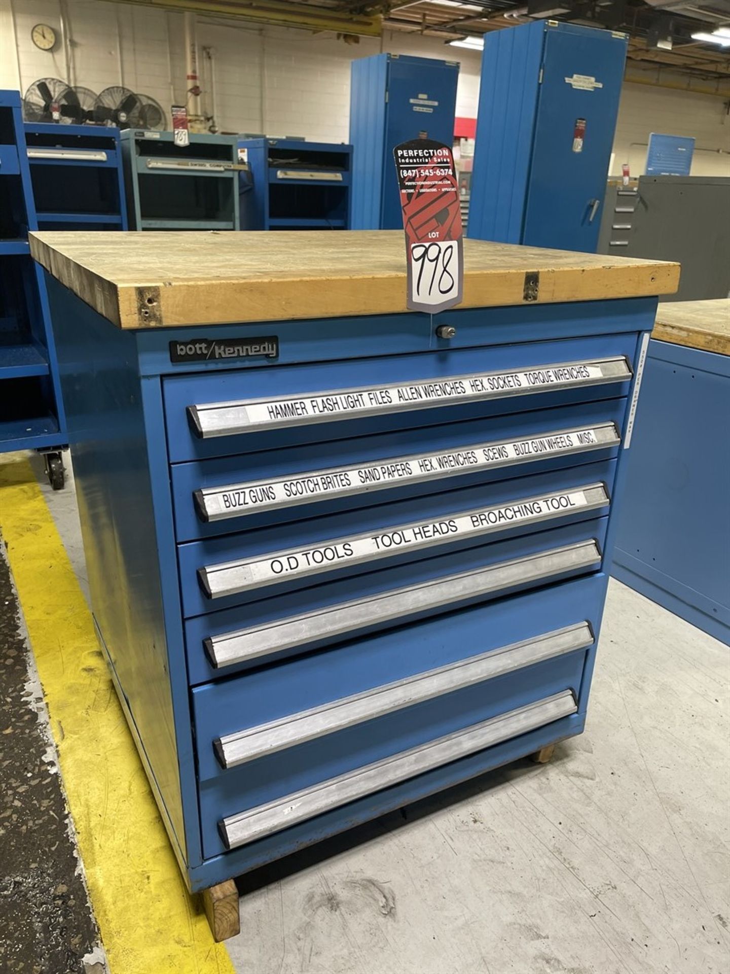 BOTT/KENNEDY Wood Top 6-Drawer Ball Bearing Tool Cabinet