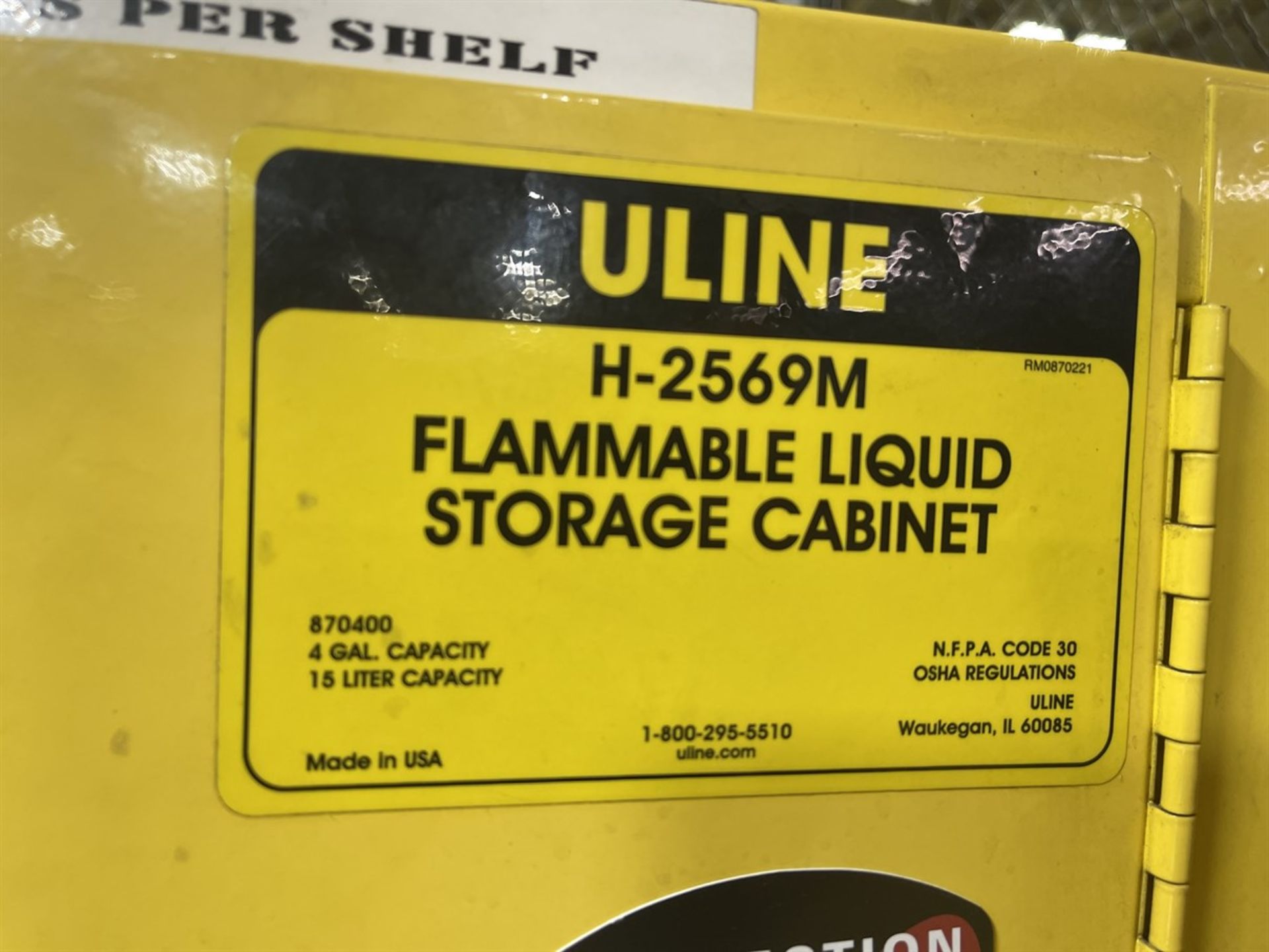 ULINE H-2569M 4 Gallon Flammable Liquid Cabinet - Image 2 of 3
