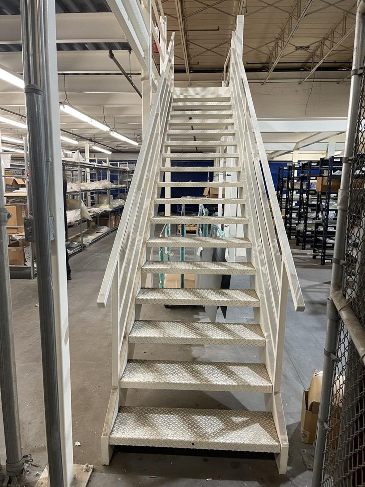 FREE STANDING 50’ x 30’ x 9’ BOLTED MEZZANINE w/ Stairway - Image 2 of 6