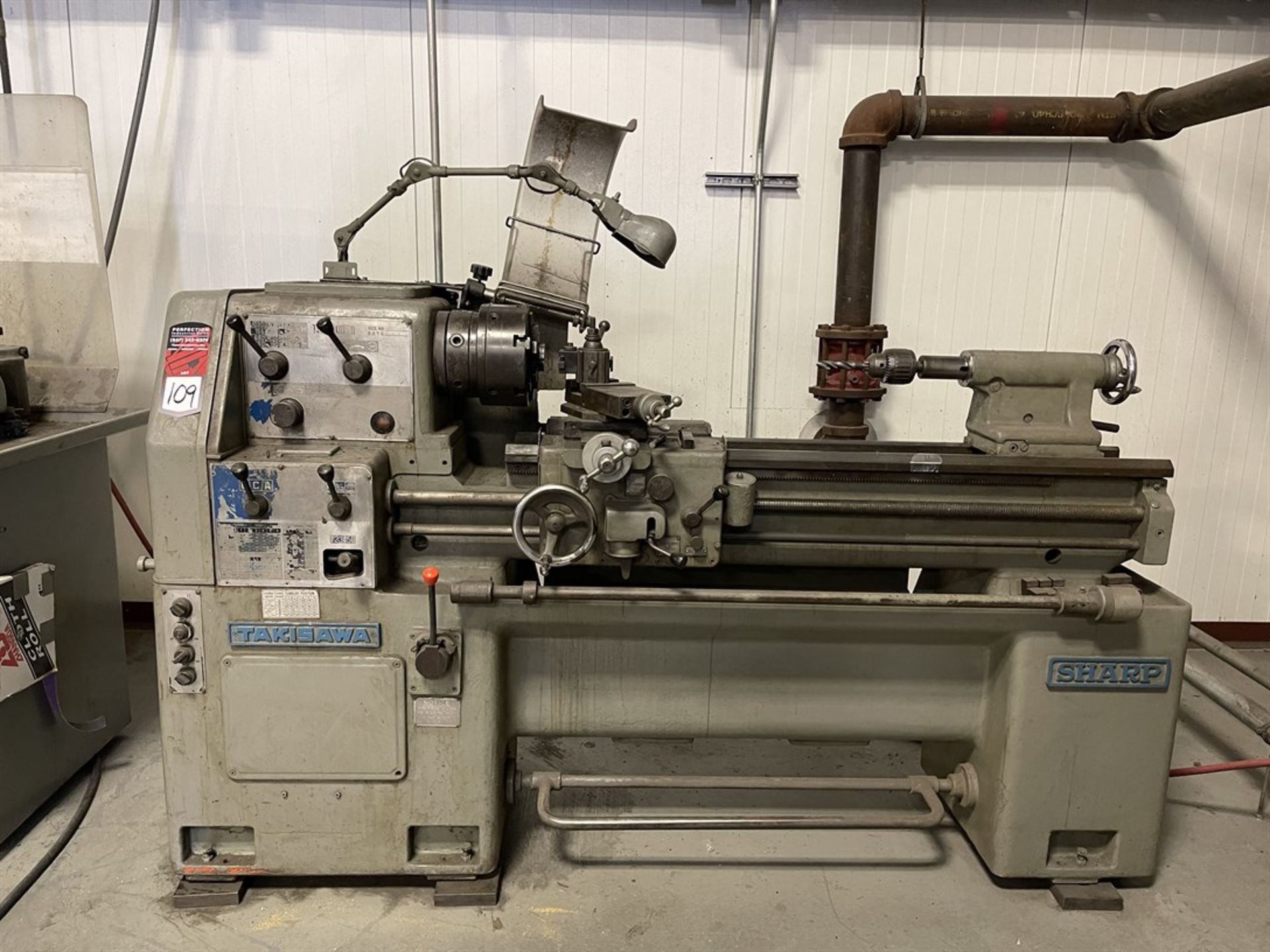 SHARP TAKISAWA TSL-1000D 14”x40” Tool Room Lathe, s/n T86010006, w/ 8” 6-Jaw Chuck, Quick Change