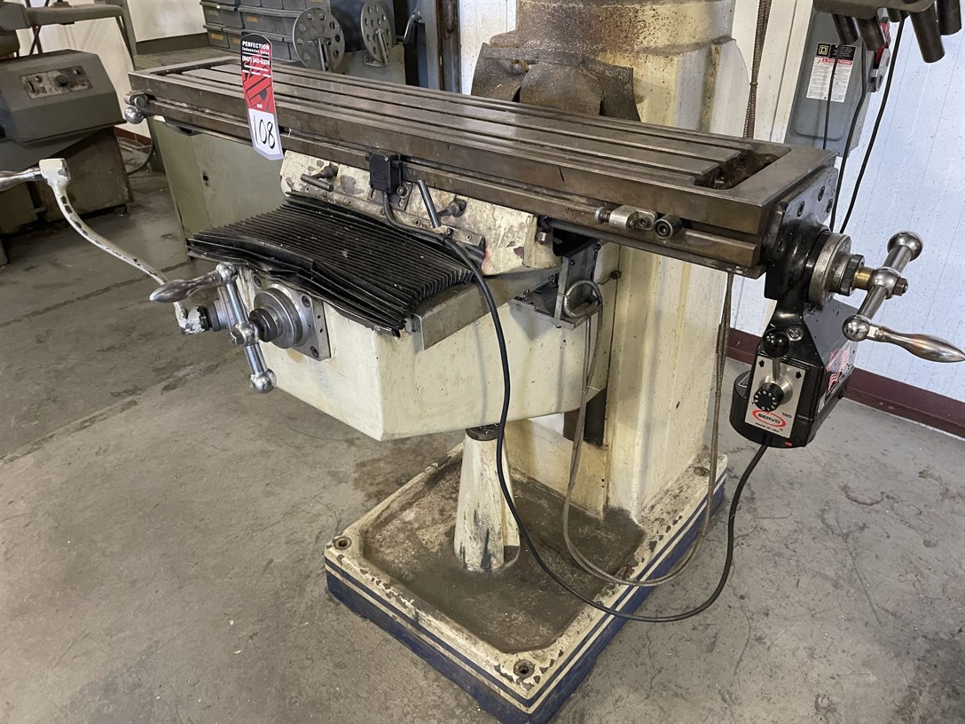 IM 3 hp Vertical Milling Machine, s/n 063748, w/ 9” x 49” Power Table, 80-4520 RPM, SDS6-2V DRO - Image 5 of 7