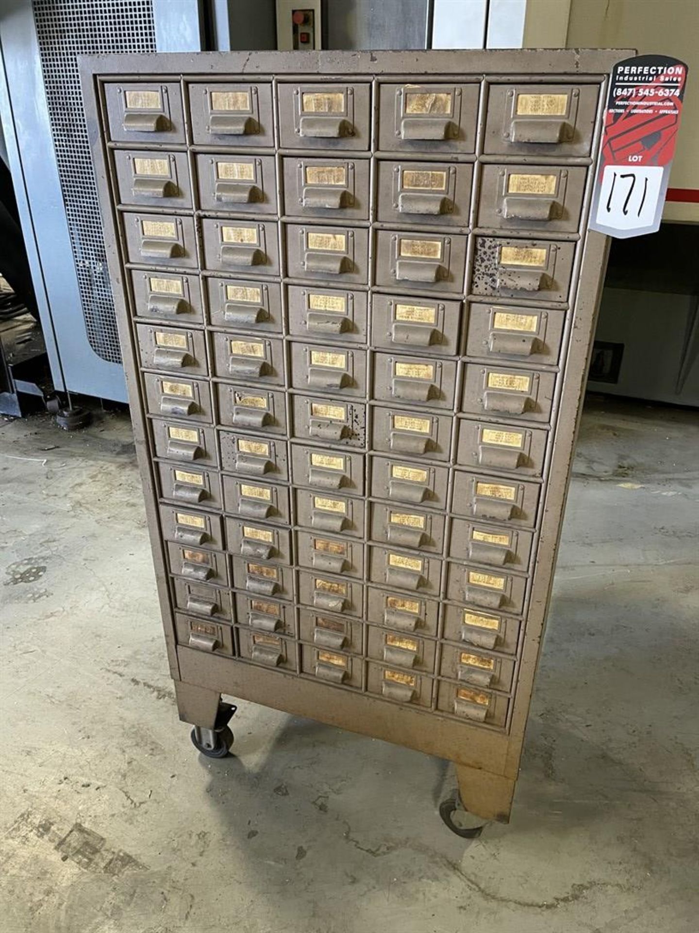 Rolling Hardware Chest w/ Assorted Dowel Pins and Fasteners