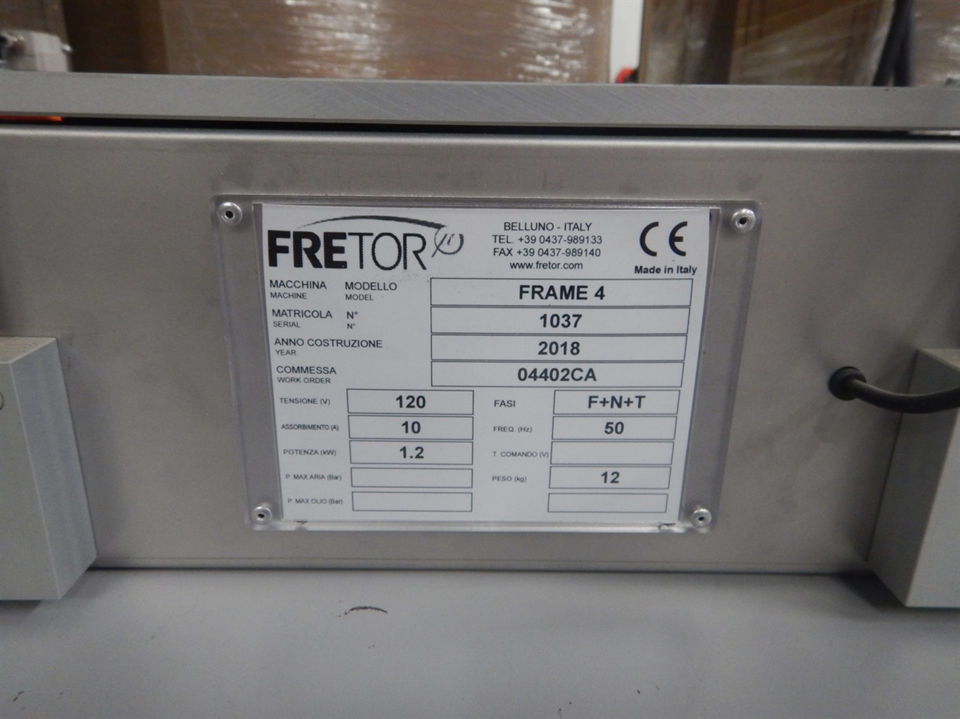 2018 FRETOR FRAME 4 Quartz Heater, s/n 1037 - Image 5 of 5
