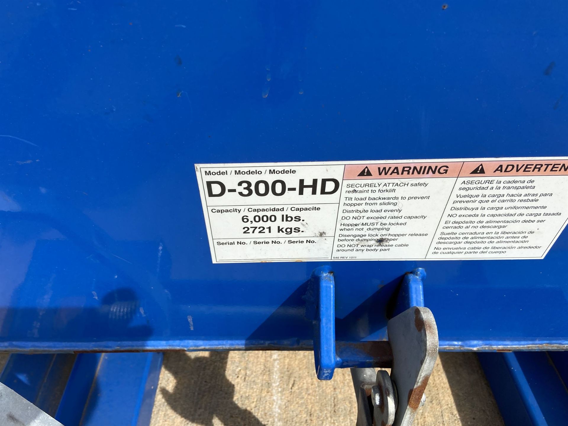 Vestil D-300-HD Dump Hopper - Image 2 of 2