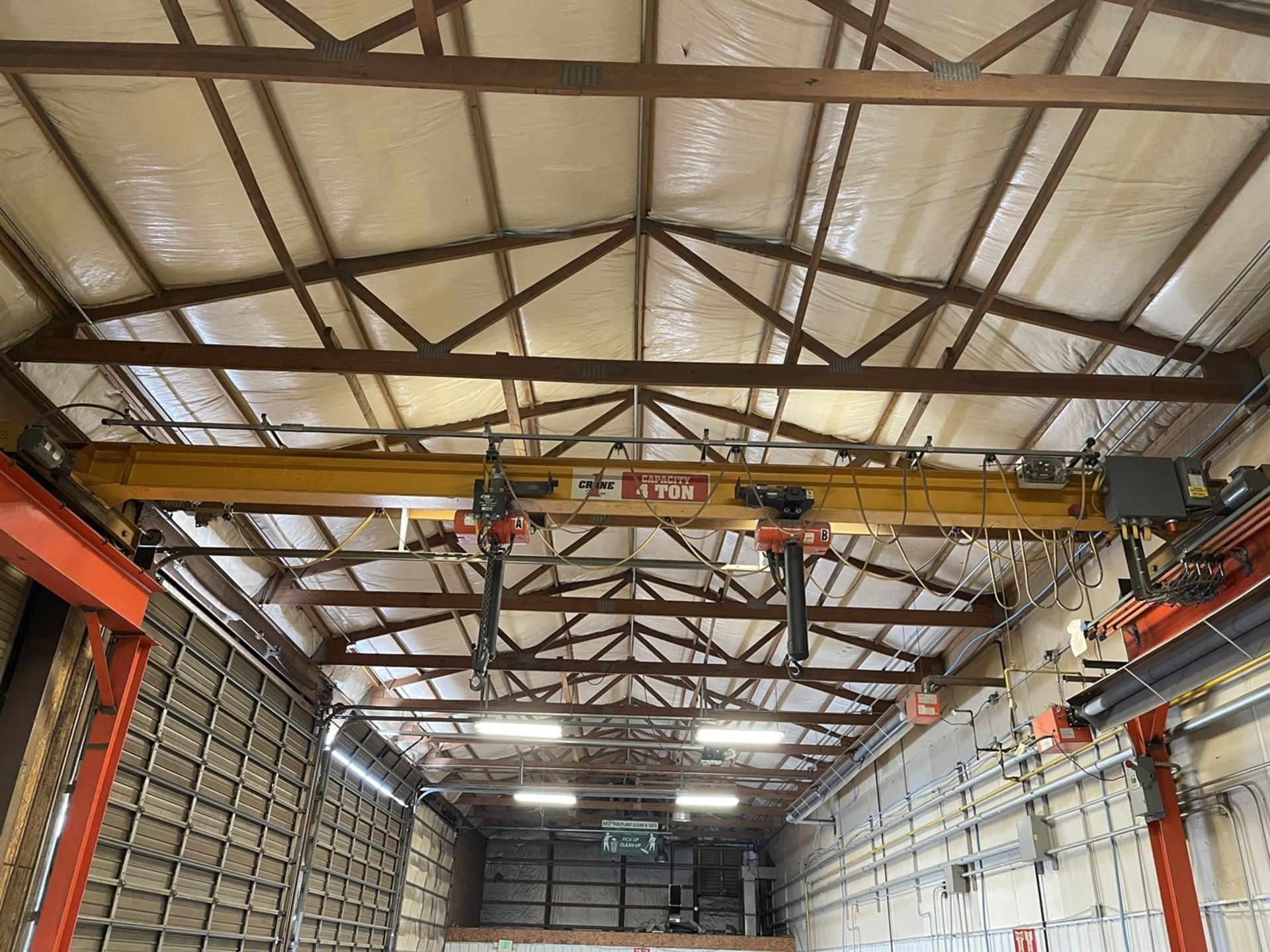 Crane America 4-Ton Bridge Crane, Approx. 34' Bridge, w/ (2) 2-Ton CM Lodestar Electric Hoists w/ - Image 9 of 9