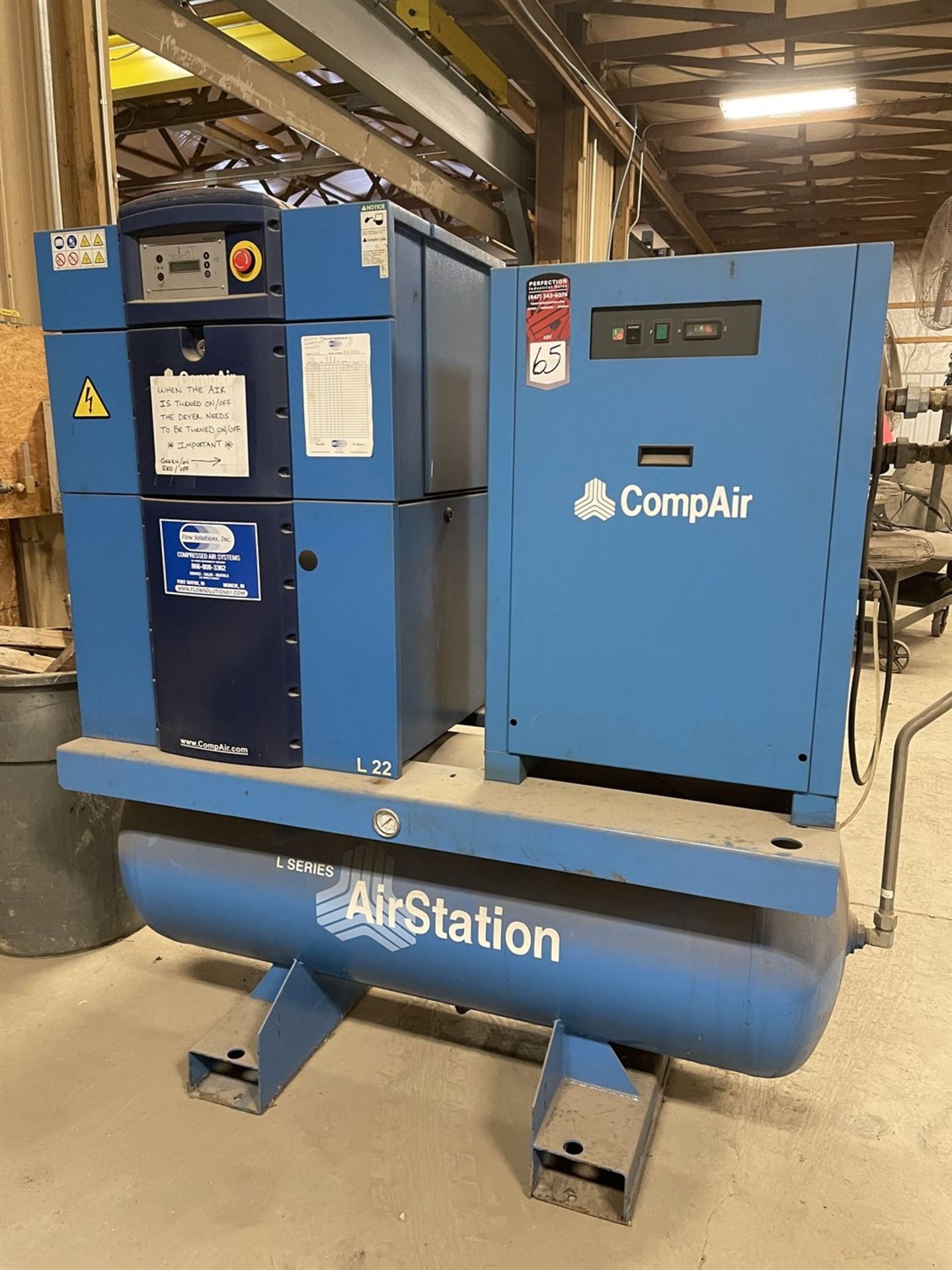 2012 CompAir L22 L-Series Air Station Compressor System, s/n D102821, 30 HP, 125 PSI, w/ compare