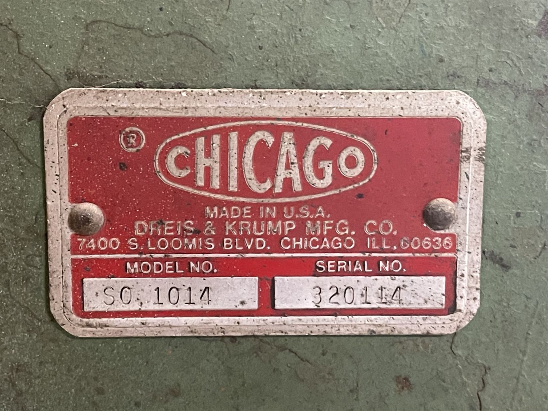 Chicago Dries & Krump SO-014 Hand Brake, s/n 320114, 10' x 14 Gauge - Image 6 of 7