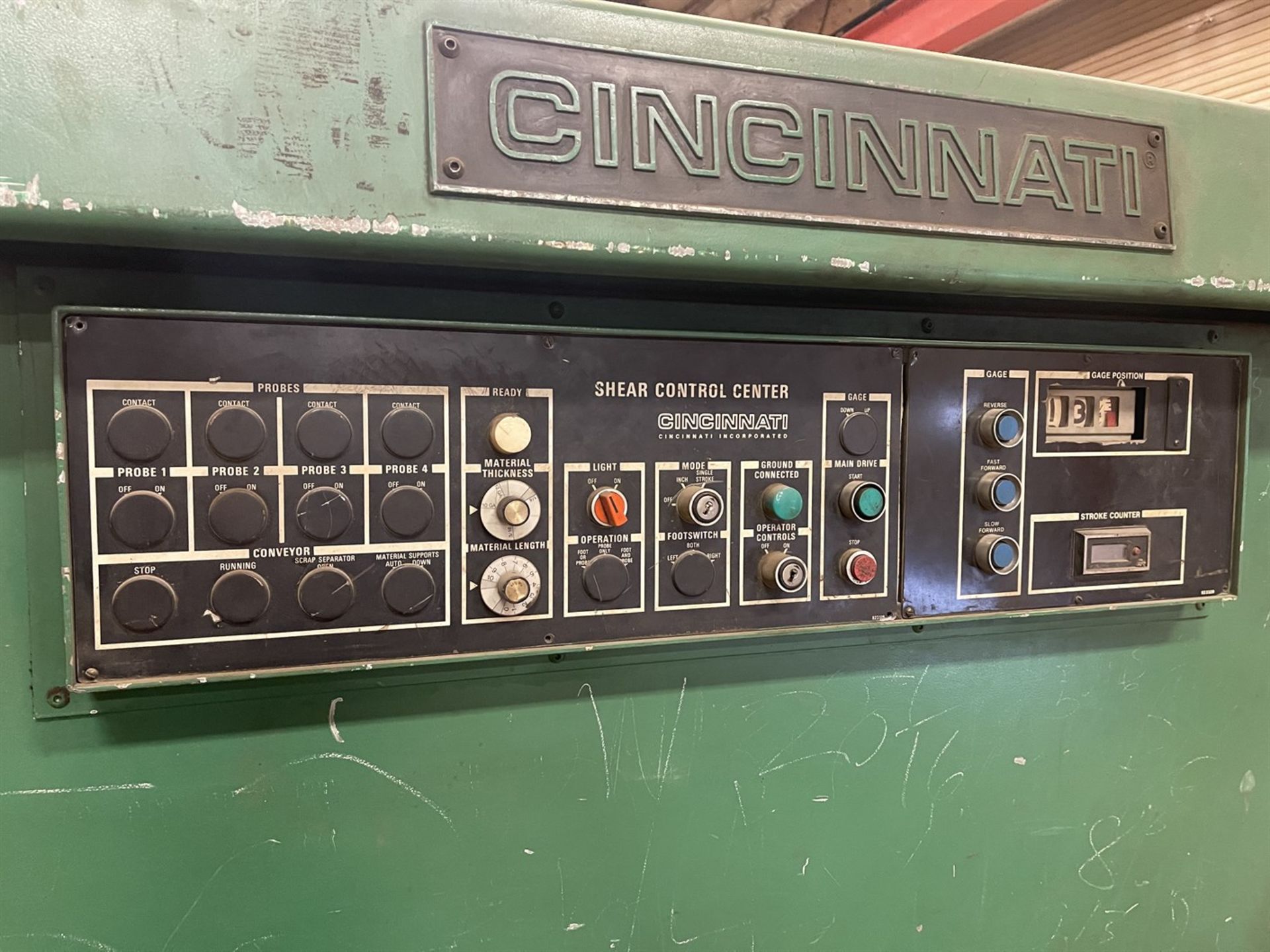 Cincinnati 250 Hydraulic Shear, s/n 45415, 10' x 1/4" Capacity, Front Operating Back Gauge, 80" - Image 4 of 7
