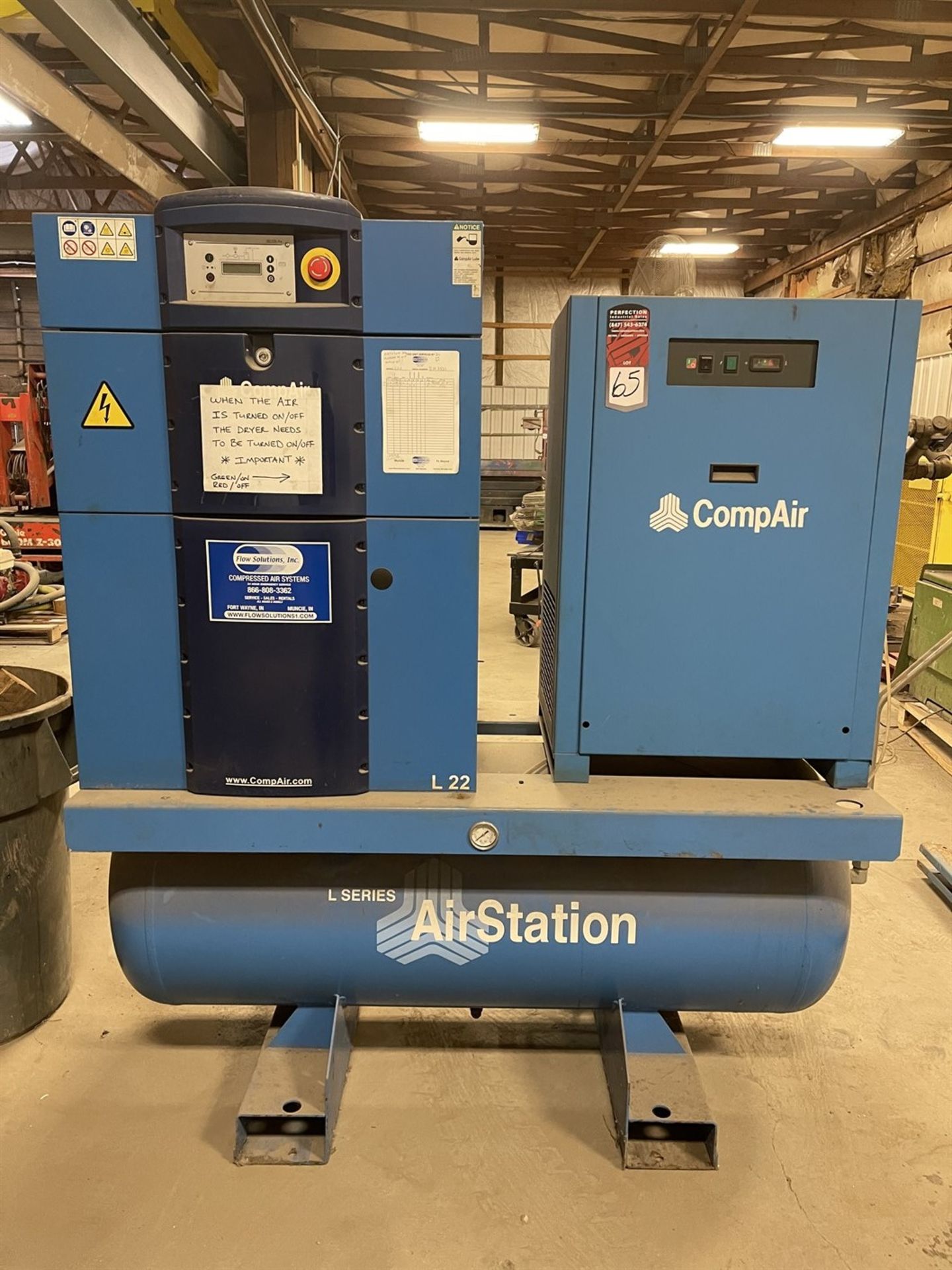 2012 CompAir L22 L-Series Air Station Compressor System, s/n D102821, 30 HP, 125 PSI, w/ compare - Image 2 of 6