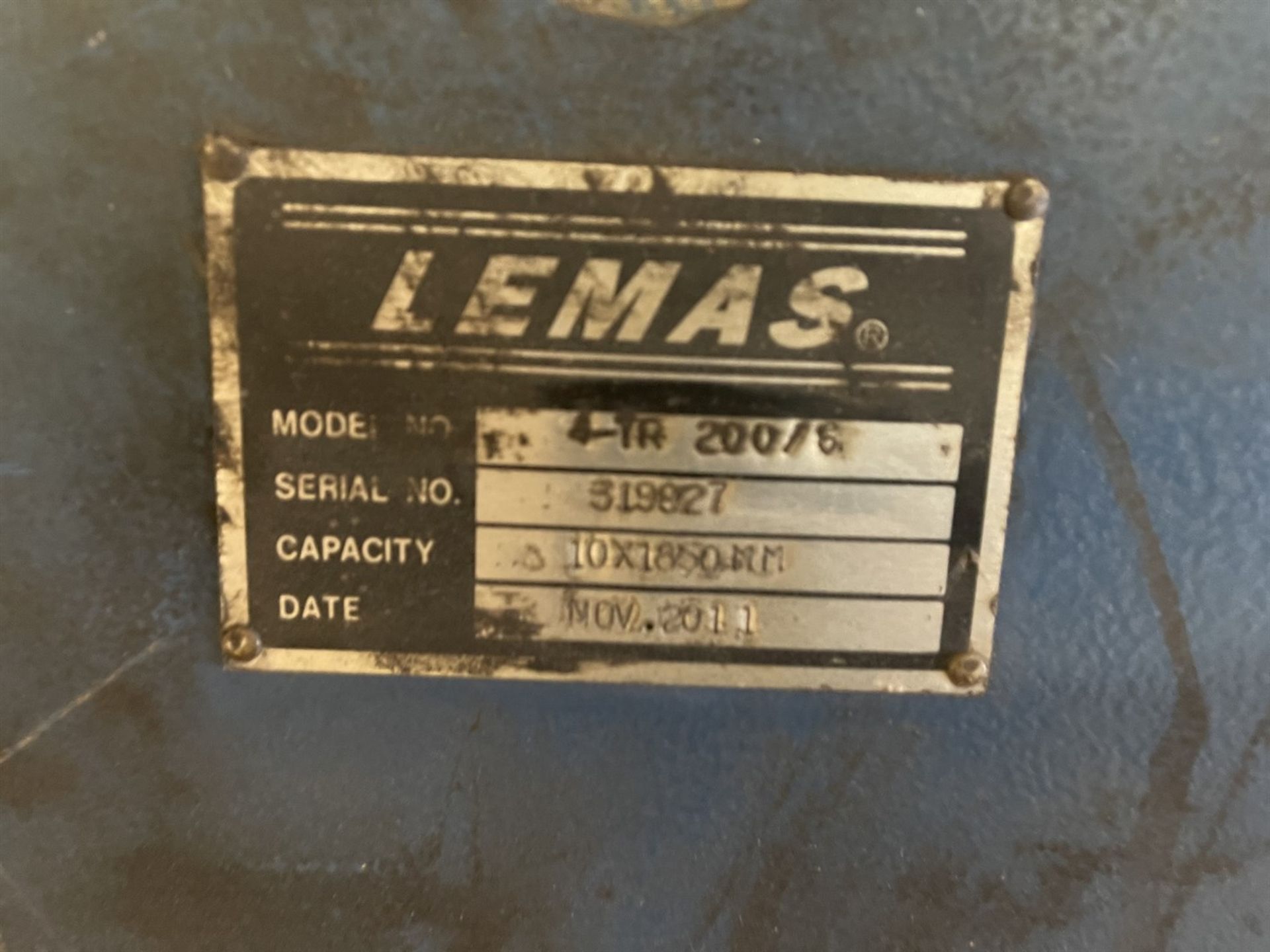 Lemas 4-TR 200/6 4-Roll Bending Roll, s/n 319927, 6' x 3/8", 7.87" Dia Rolls. - Image 9 of 9