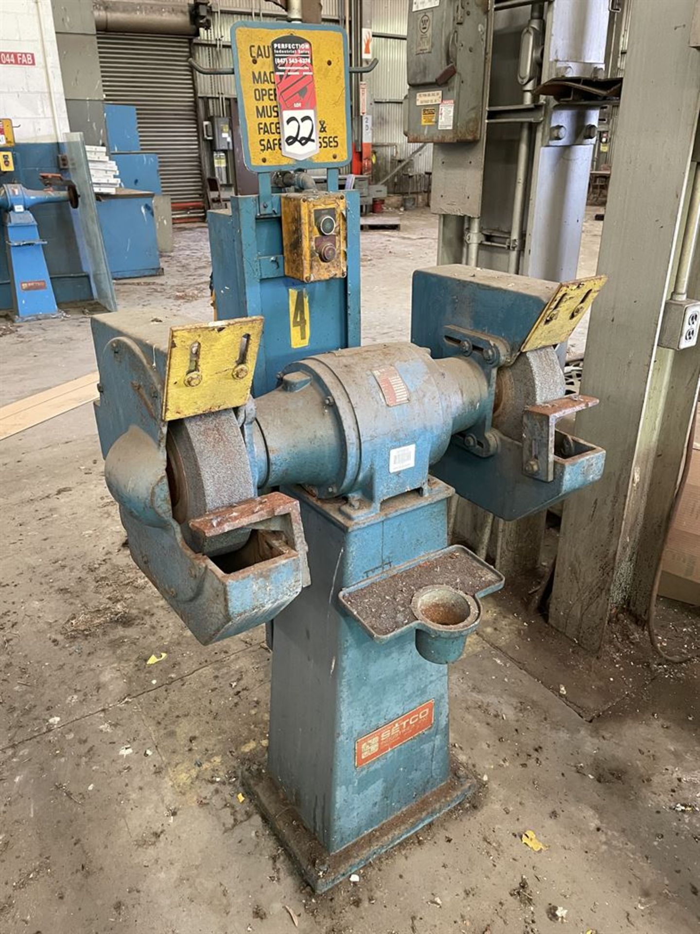 SETCO SPL Double End Pedestal Grinder, s/n 92534 (Condition Unknown)