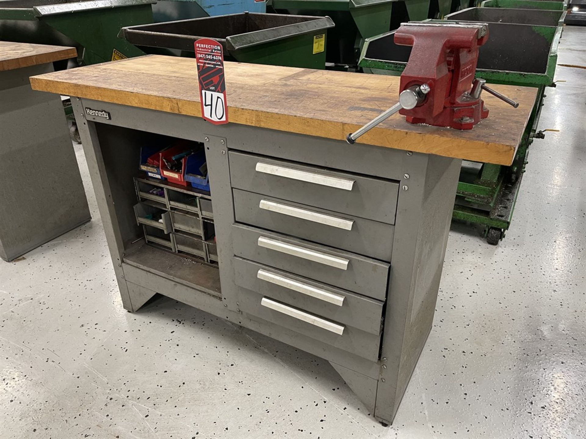 KENNEDY Wood Top Work Bench, 20" x 54" x 1.5" Thick Top