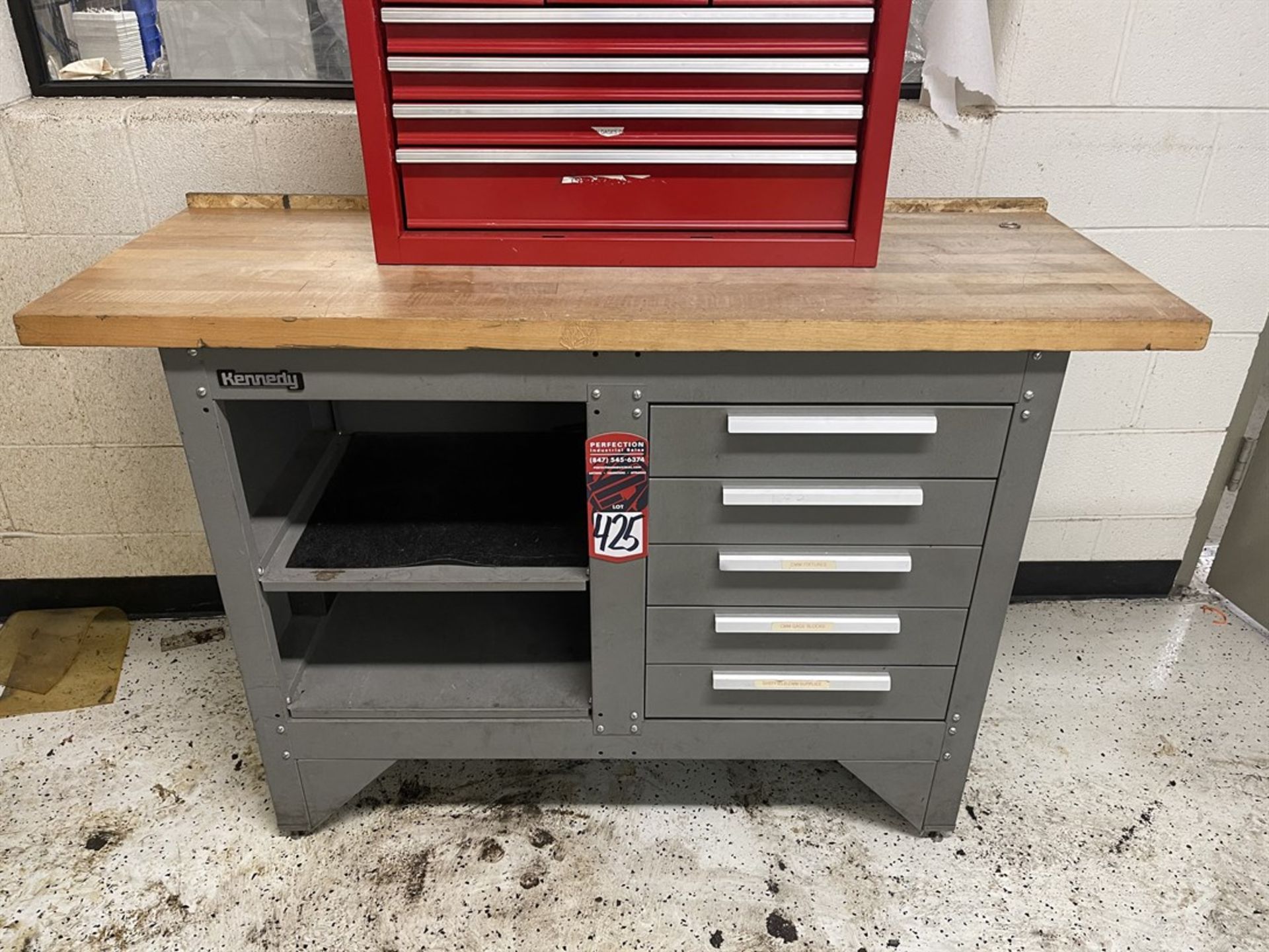 KENNEDY Wood Top Work Bench, 20" x 54" x 1.5" Thick Top